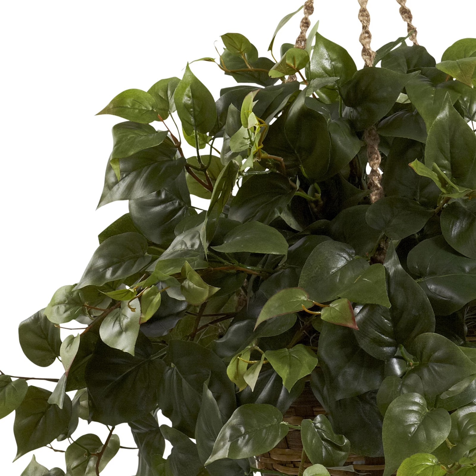 24 Inch Artificial Philodendron Plant Hanging Basket Silk Faux Greenery Indoor