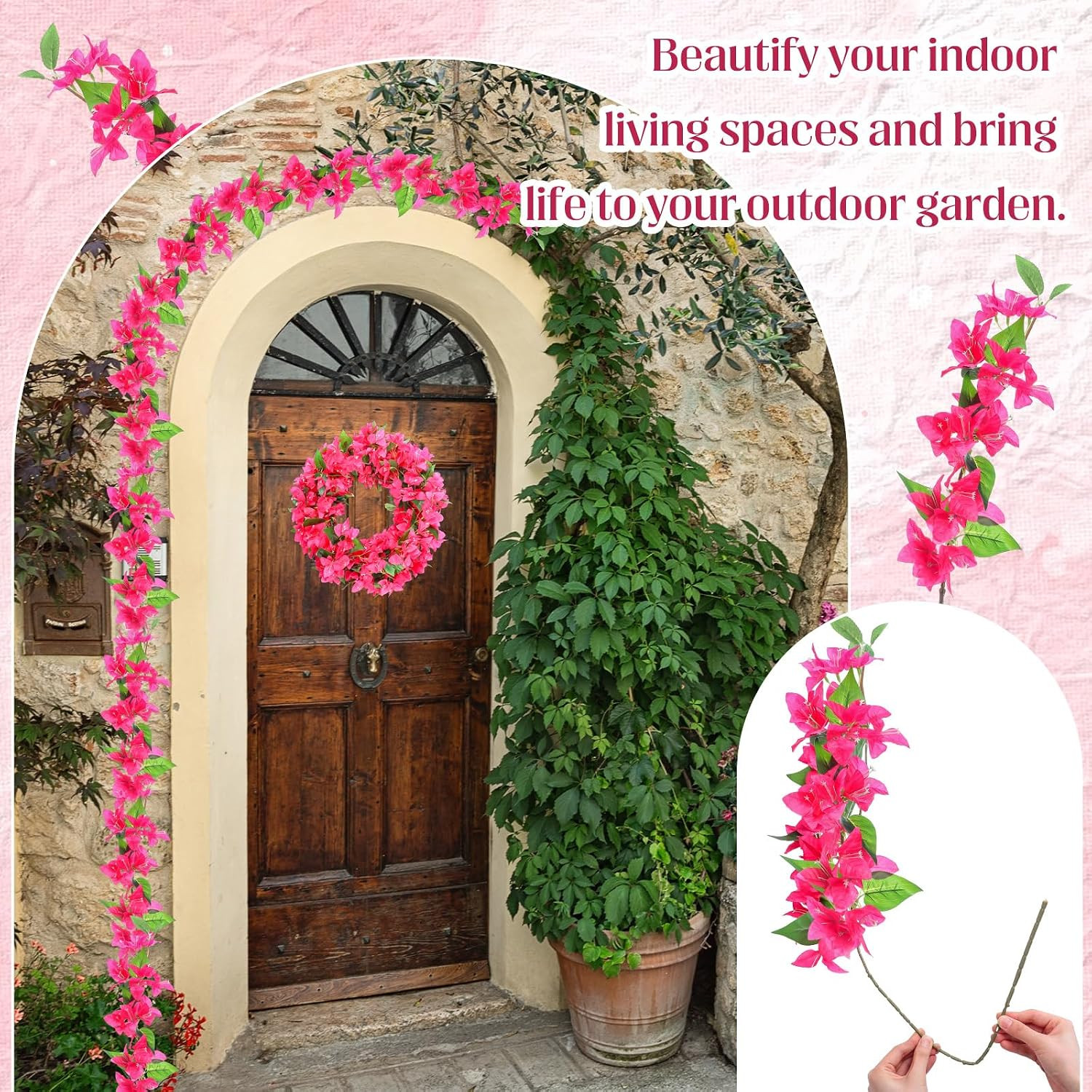 30 Pcs Faux Bougainvillea Silk Flowers for Indoor/Outdoor Wedding Decor