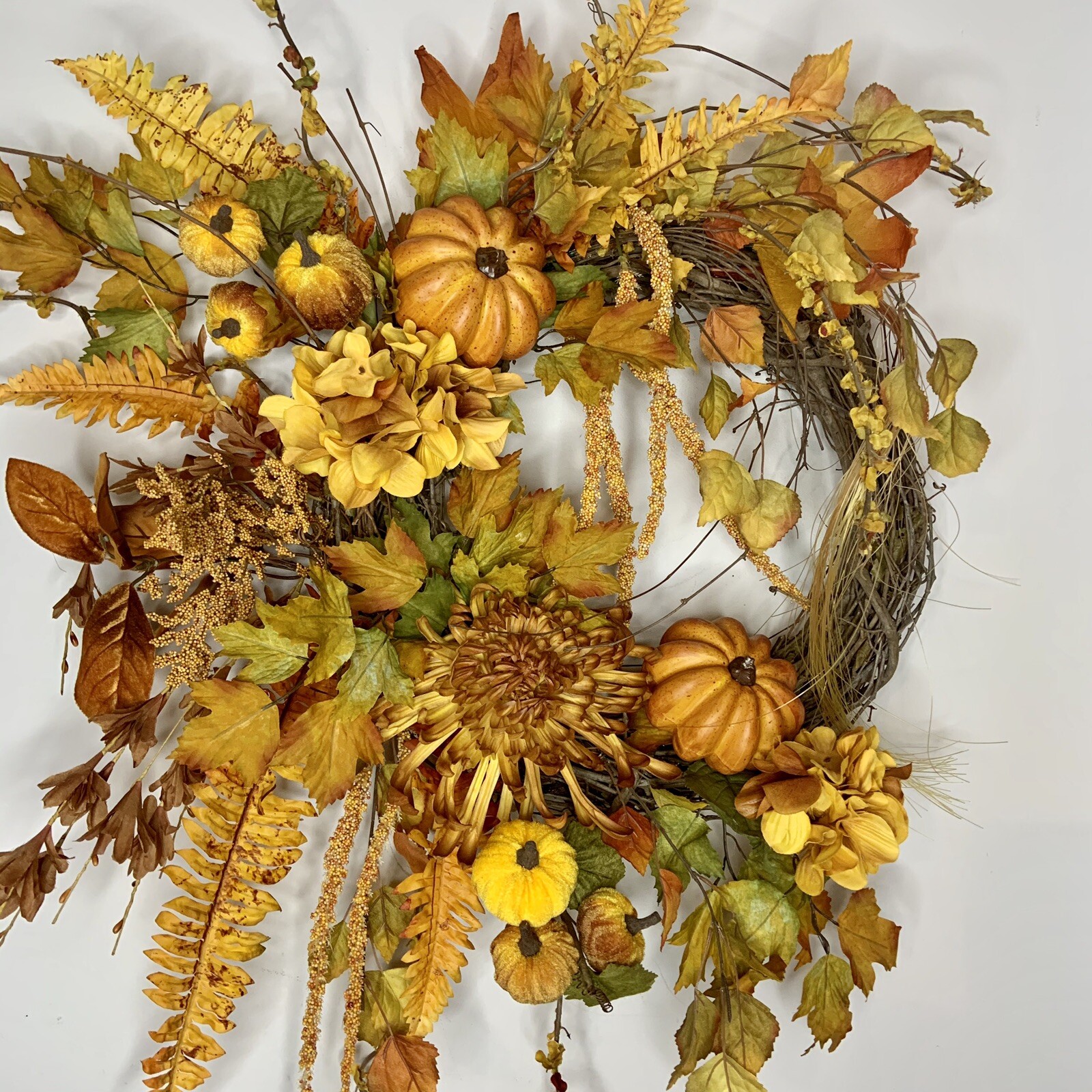 New Designer Fall Golden Yellow Orange Autumn Door Wall Wreath Fall Home Decor