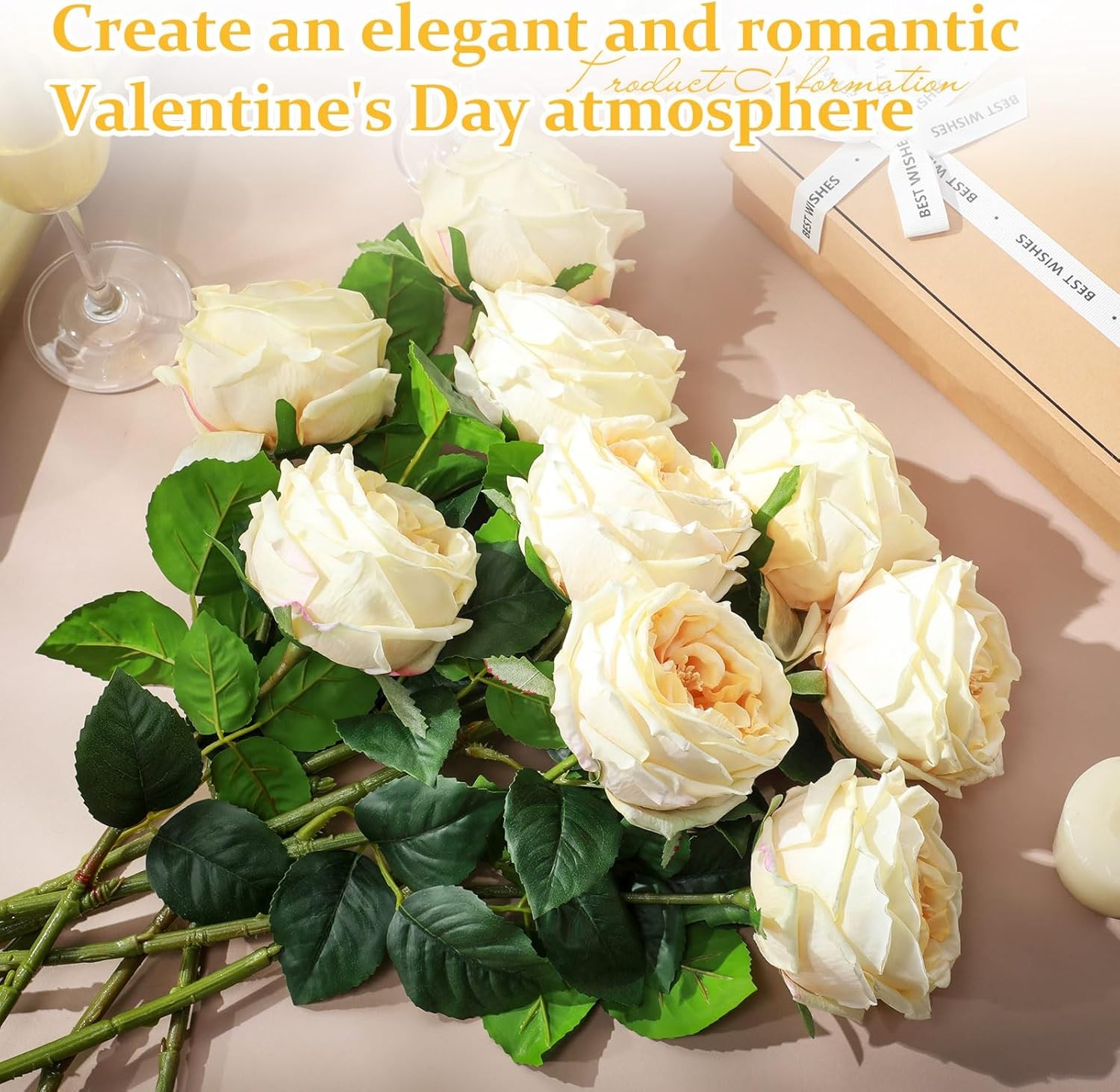 10pcs Real Touch Peonies Artificial Flowers, Faux Austin Rose with Long Stem …