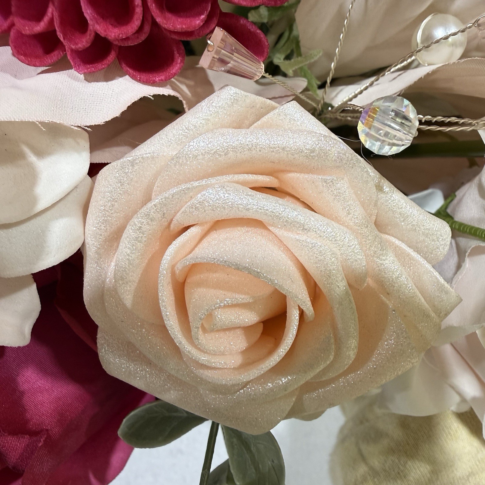 Elegant Silk Artificial Spring Flowers Wedding Bouquet Bridal Bridesmaid