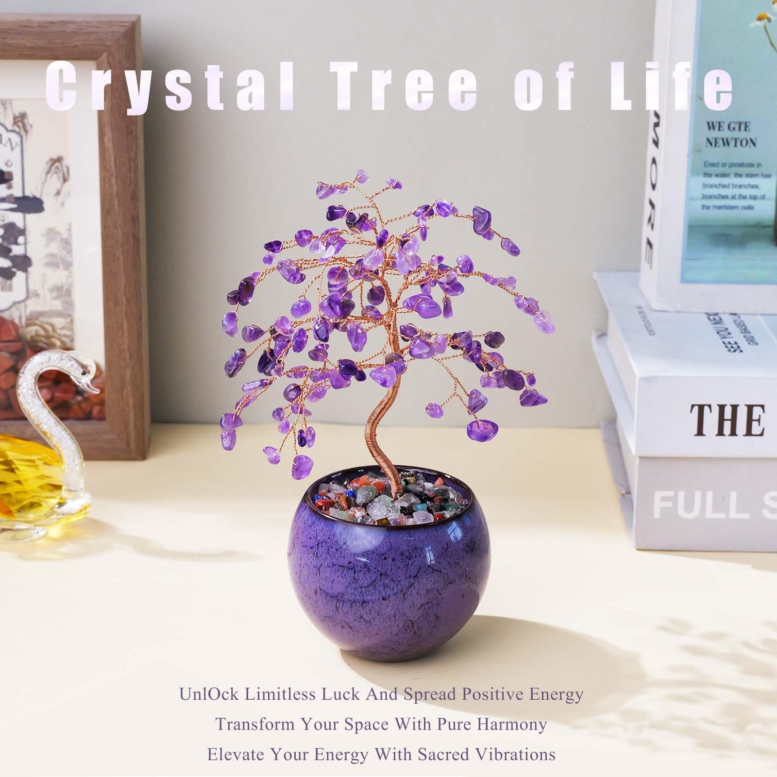 Amethyst Crystal Tree of Life – 8″ Large Natural Chakra Healing Crystal Tree,…