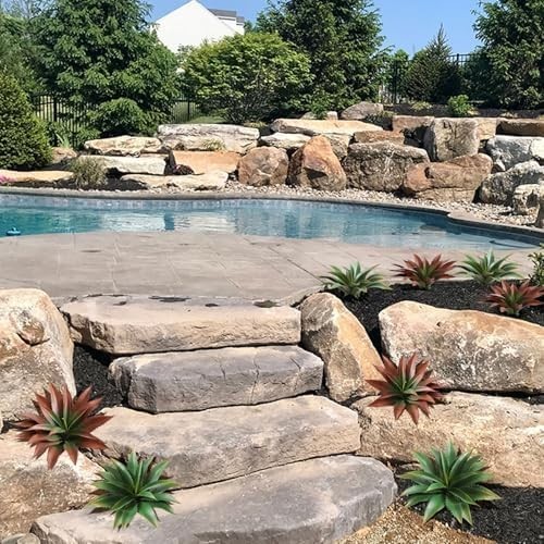 JUSTOYOU Large Artificial Succulents Aloe Plants Real Touch Fake Large, Red