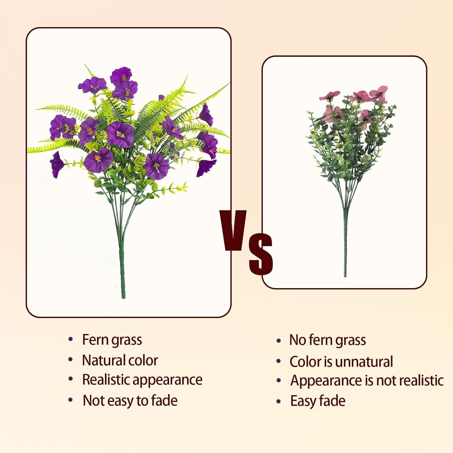 Artificial Flowers for Outdoors 12 Bundles Artificial Petunias Fake Flowers UV R