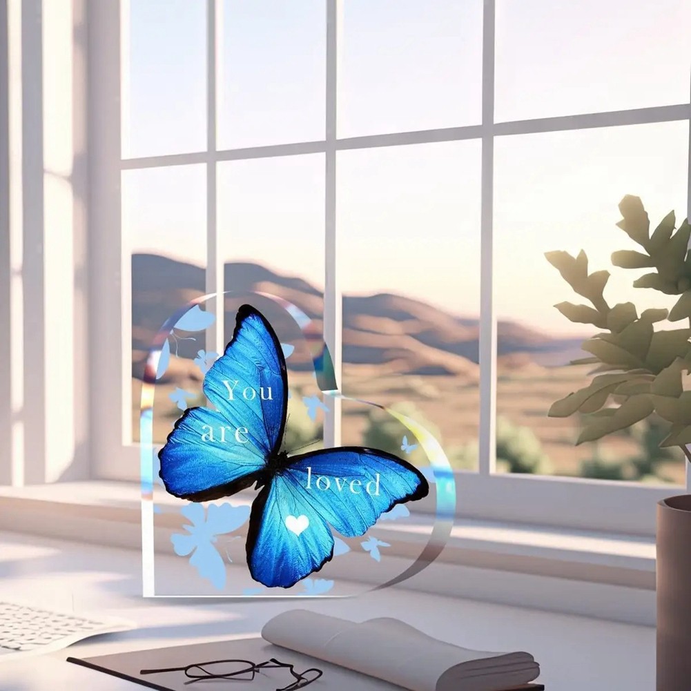 3PCS Acrylic Butterfly Heart Shaped Women’S Gift Desktop Decoration 4678