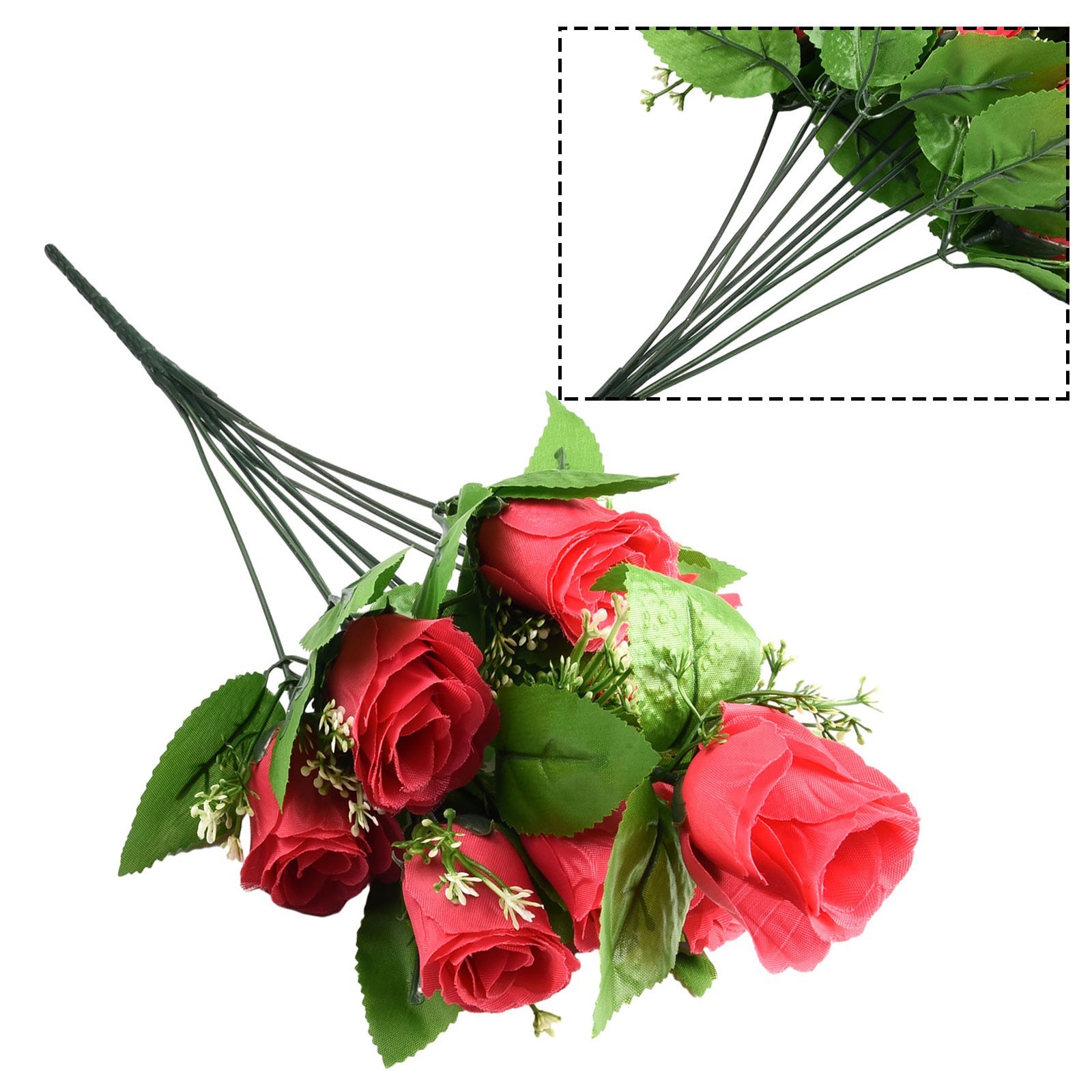 Striking 10 Heads Silk Bud Bunch for Wedding and Home Outdoor Use