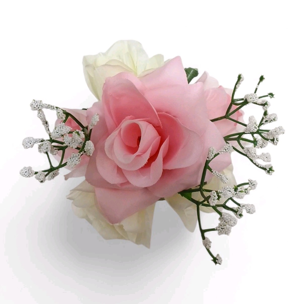 Bridal Pink & White Roses Floral Arrangement Tea Party Cup POP-IN Birthday Love