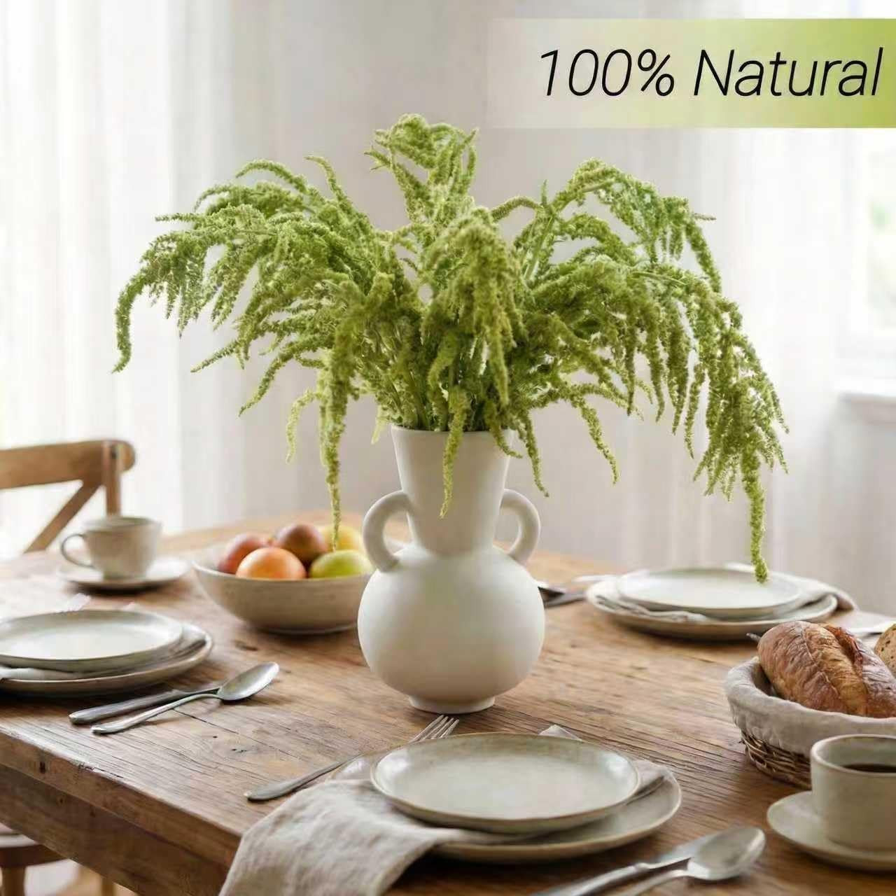 Silva Loup 24Pcs Dried Wisteria Flowers – 30″ Bleached Green Vine Decor