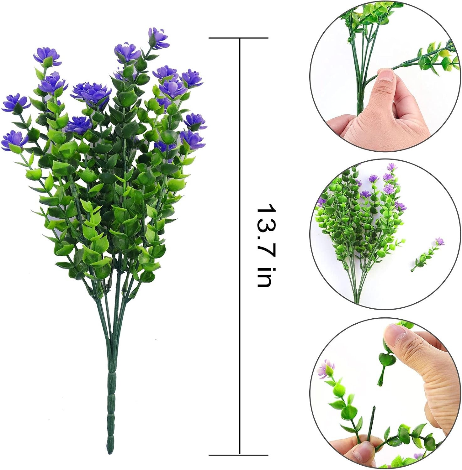 12 Bundles of UV Resistant Faux Silk Flowers for Vibrant Indoor/Outdoor Decor