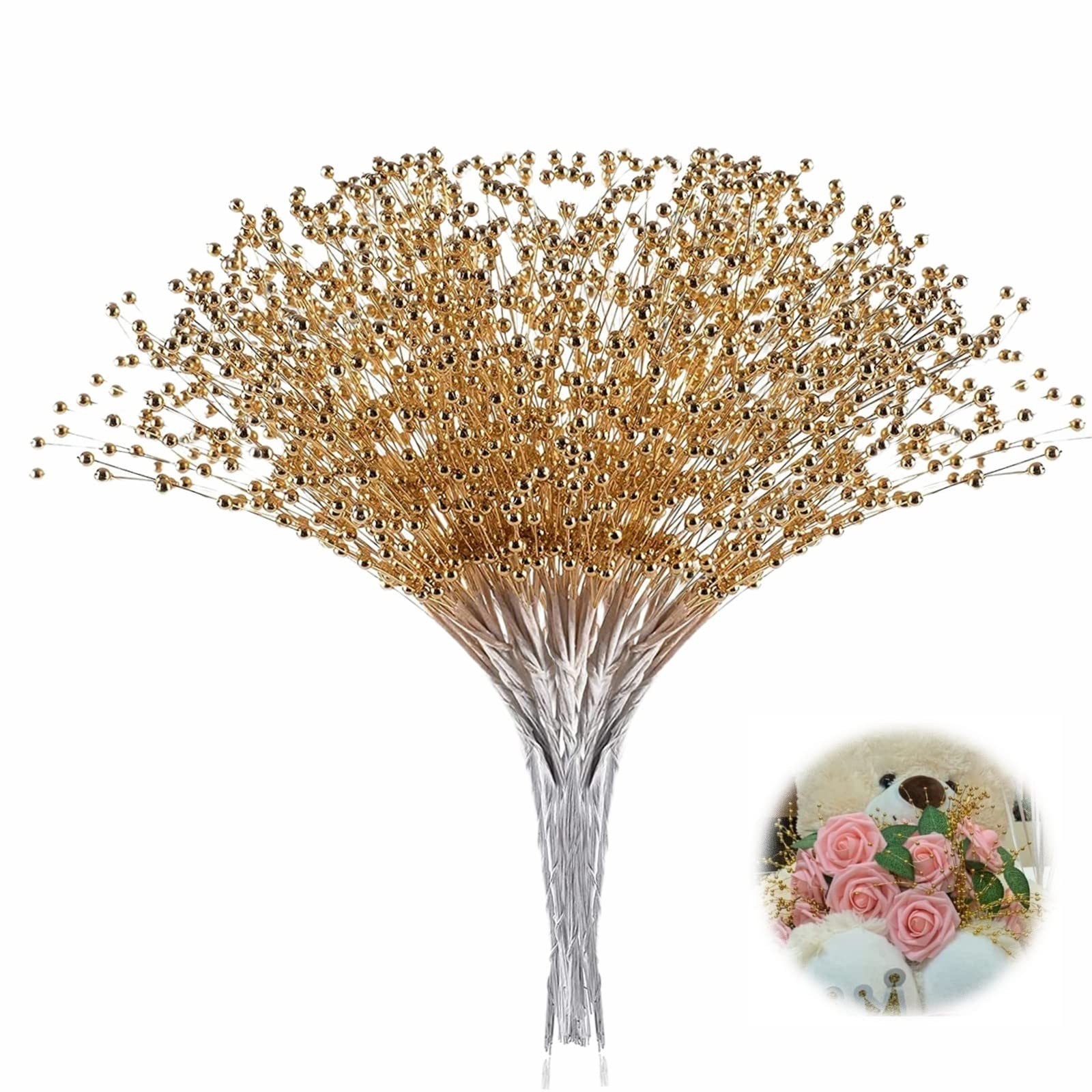 100Pcs Pearl Bouquet Party Decoration Pearl String Beaded Garland – 4mm Beads…