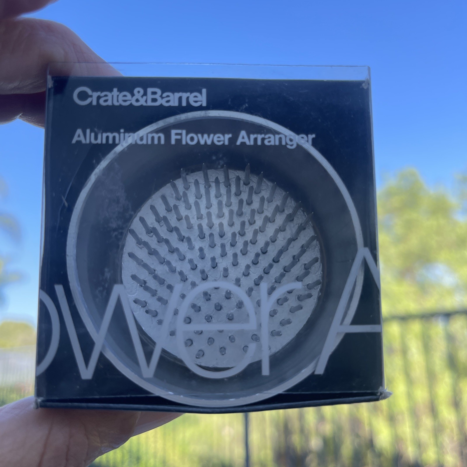 Flower Floral Frog 2.5 Inch Crate & Barrel Round Spiked Aluminum Flower aranger