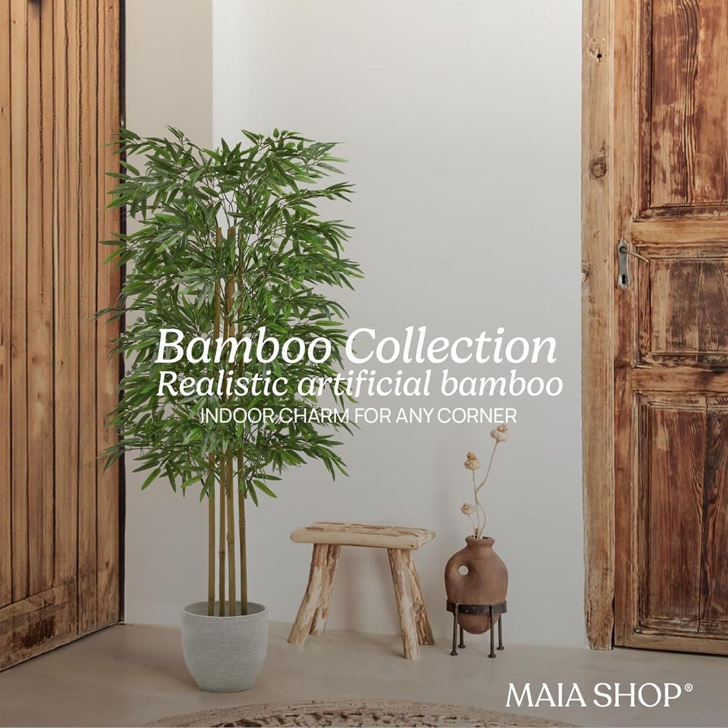 – 5ft Artificial Bamboo Tree – Indoor Faux Plant | Plastic Construction 150 cm
