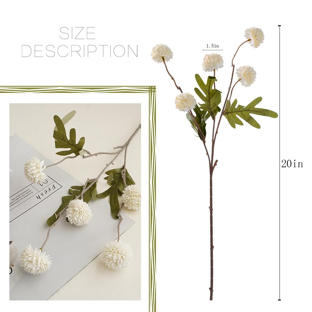 10pcs Long Stem Artificial Flowers with Eucalyptus for Vase,20″ Tall Fake Sil…