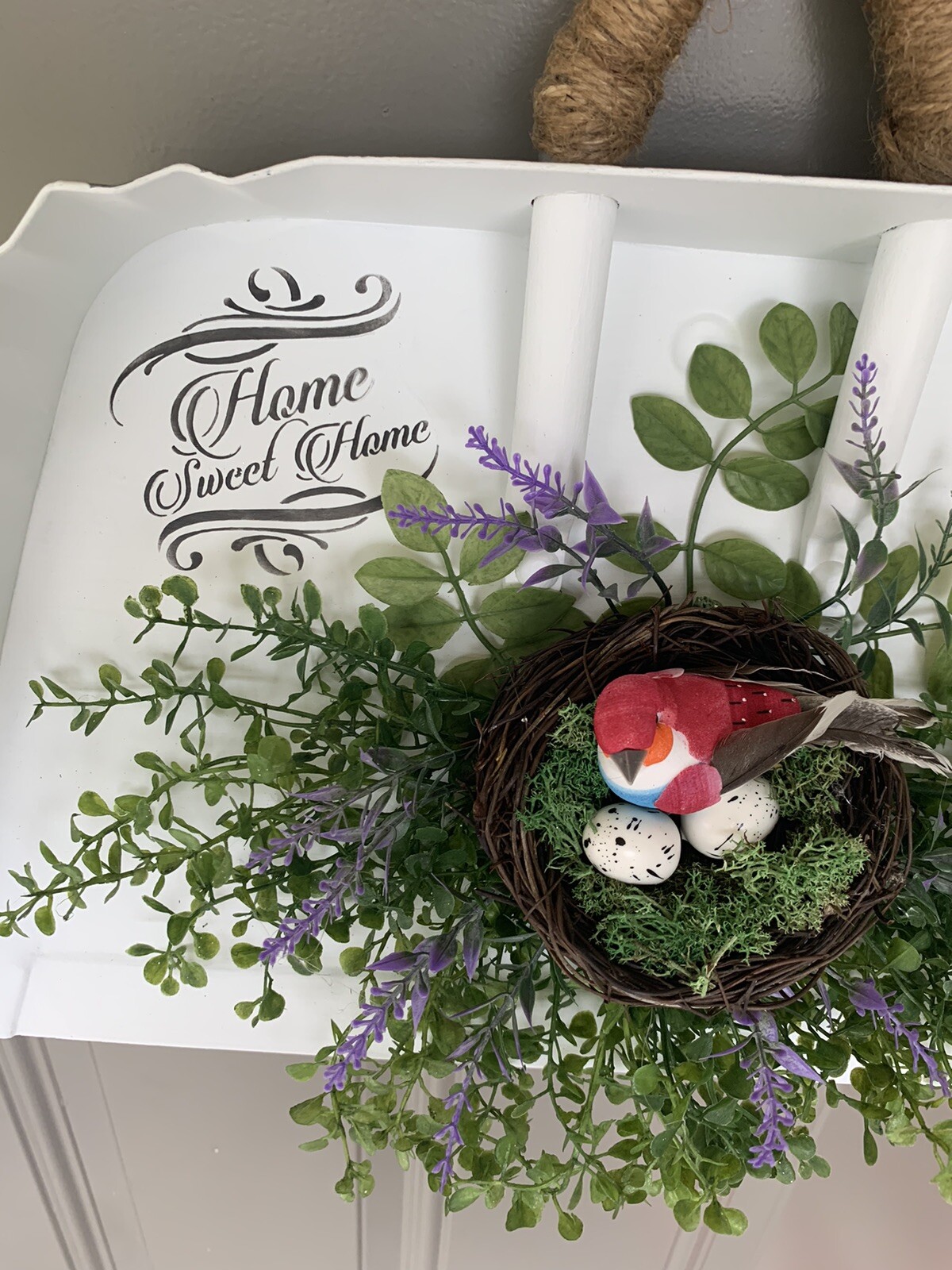 Shovel Floral Bird Nest Arrangement Farmhouse French Decor