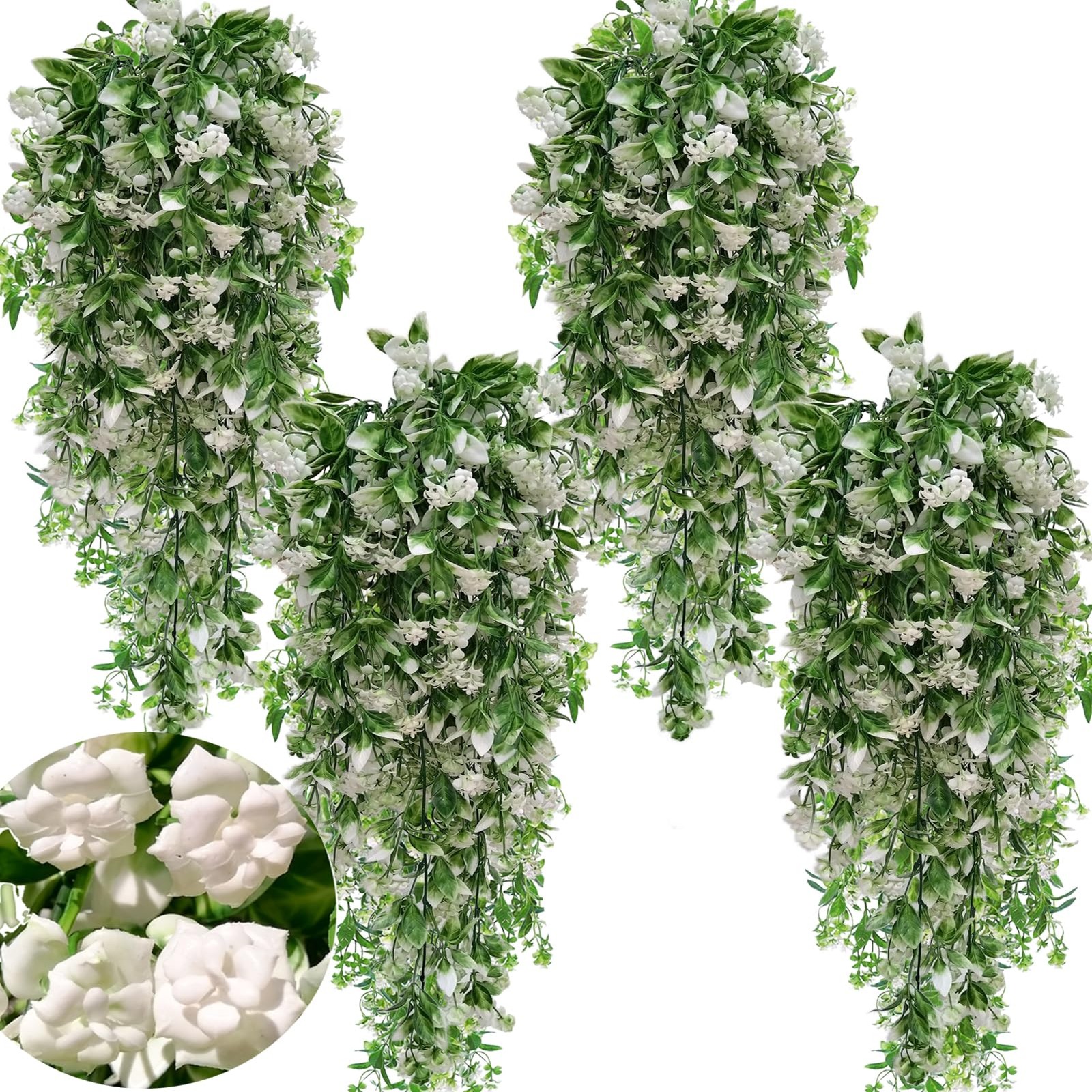 Artificial Hanging Flowers UV Resistant Vines Ivy Outdoor Decor
