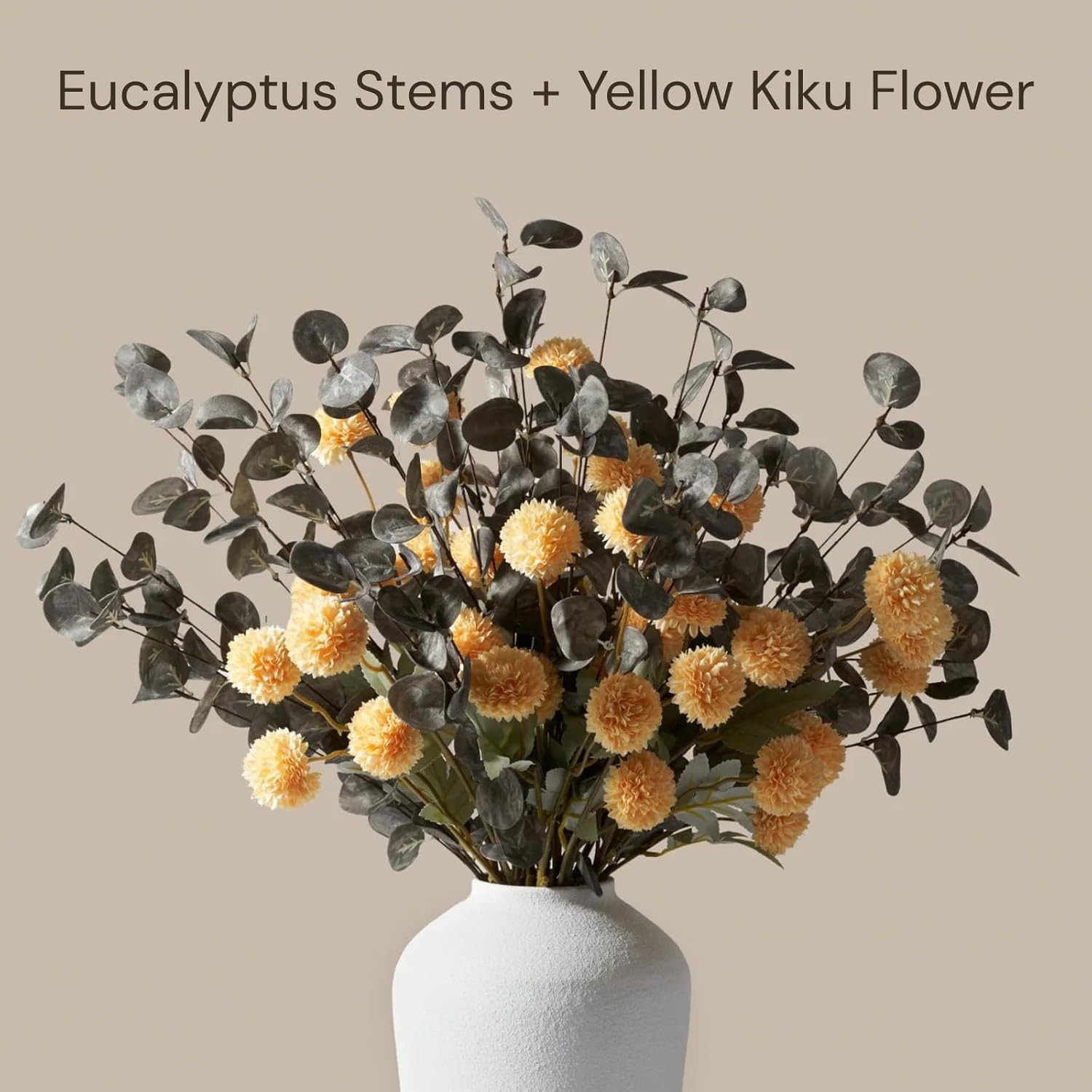6 Branches Artificial Long Eucalpytus Stems for Tall Vase, Real Look | Eucalyptu