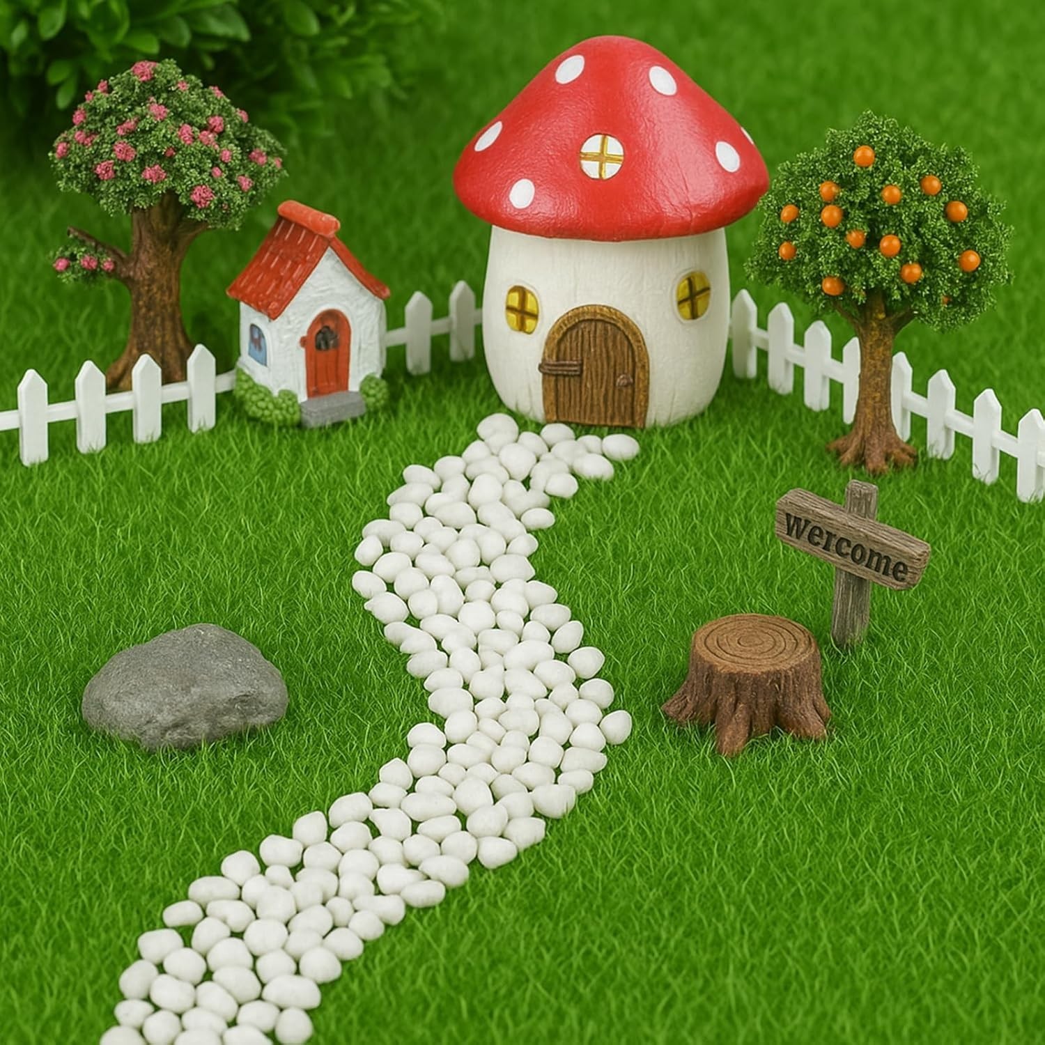 4 Packs Fake Grass Decor for Crafts, 6″ x 6″ Fairy Artificial Moss for Miniat…