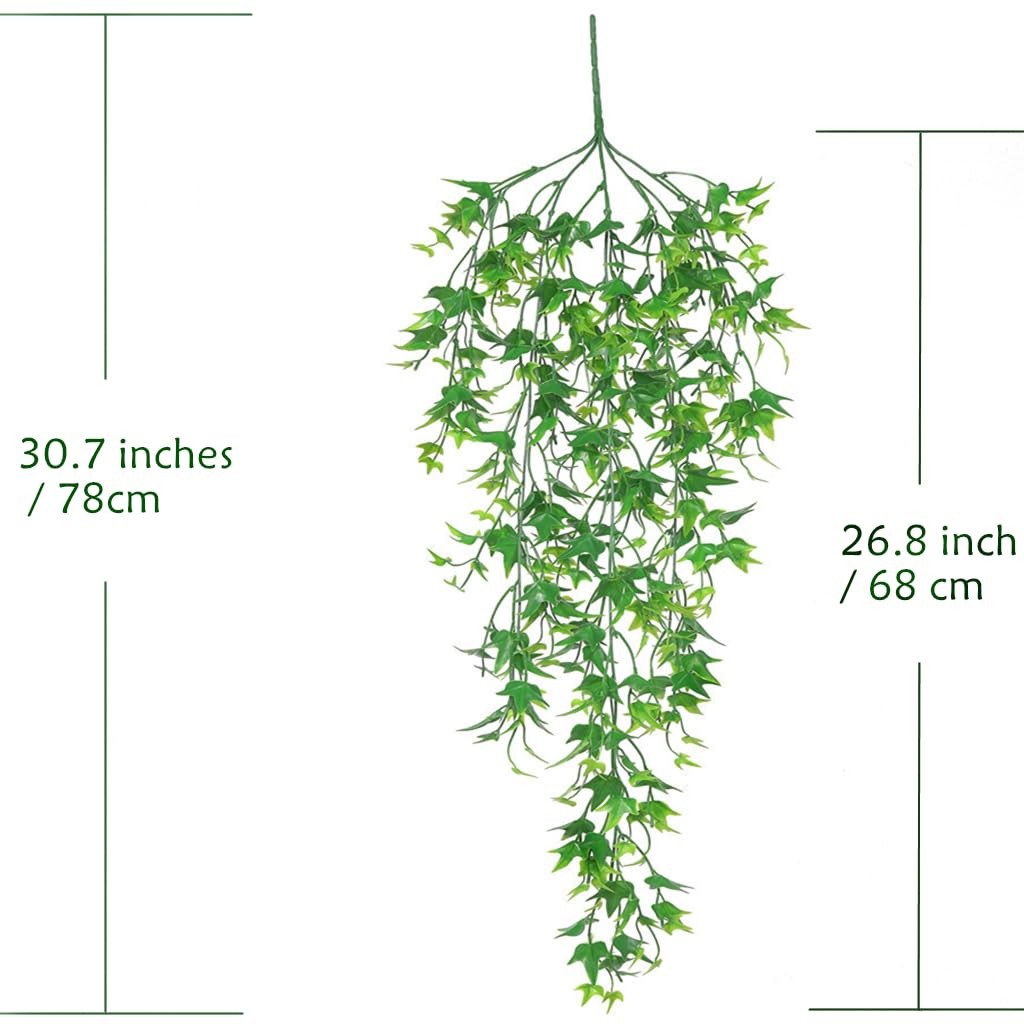 Fake Hanging Plants Decoration, Artificial Vine Ivy Sweet Potato Leaves Plast…
