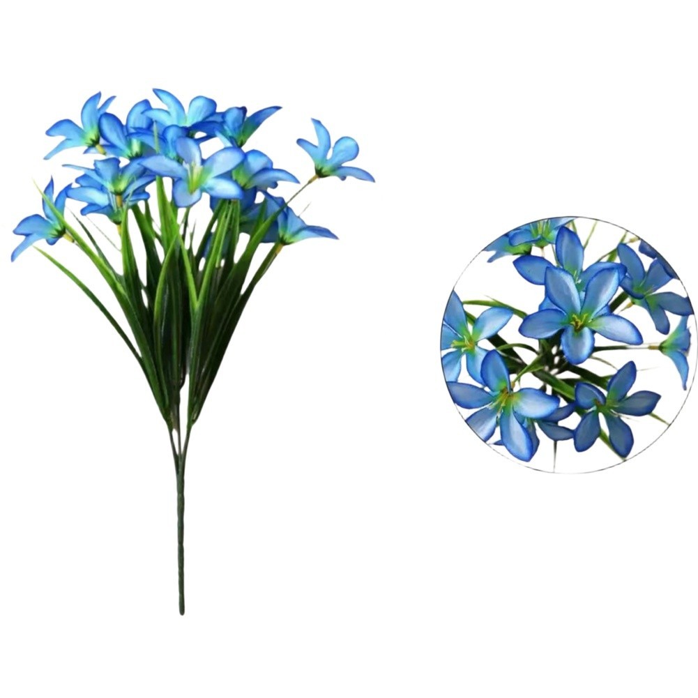 Faux Lily Flower Bouquet 35cm Height Plastic Silk Material for Home Office Use
