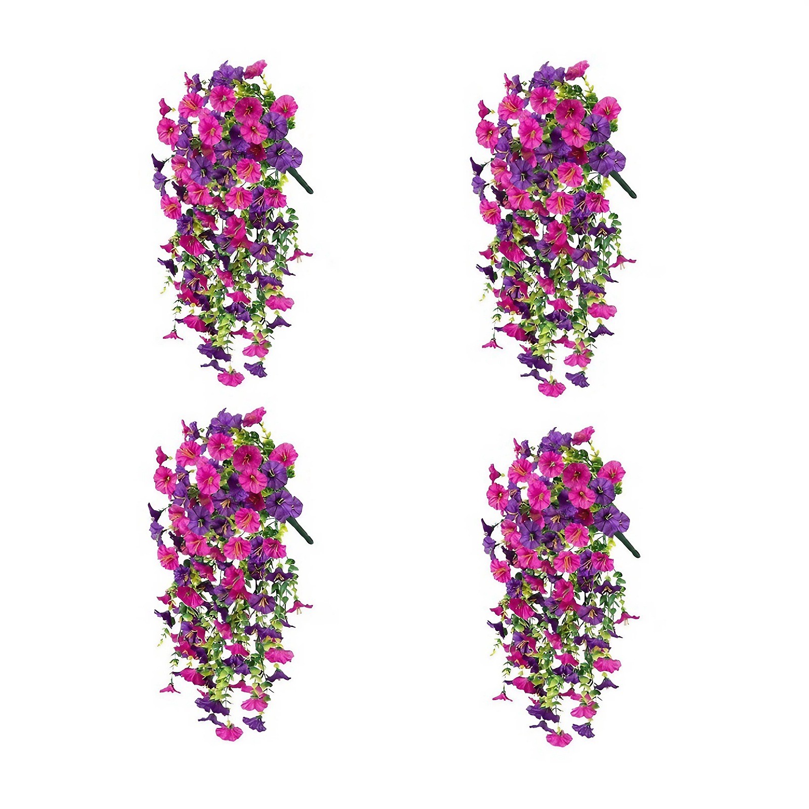 4PCS Artificial Morning Vines UV Resistants Hanging Flowers Outdoor Decor Z9C4