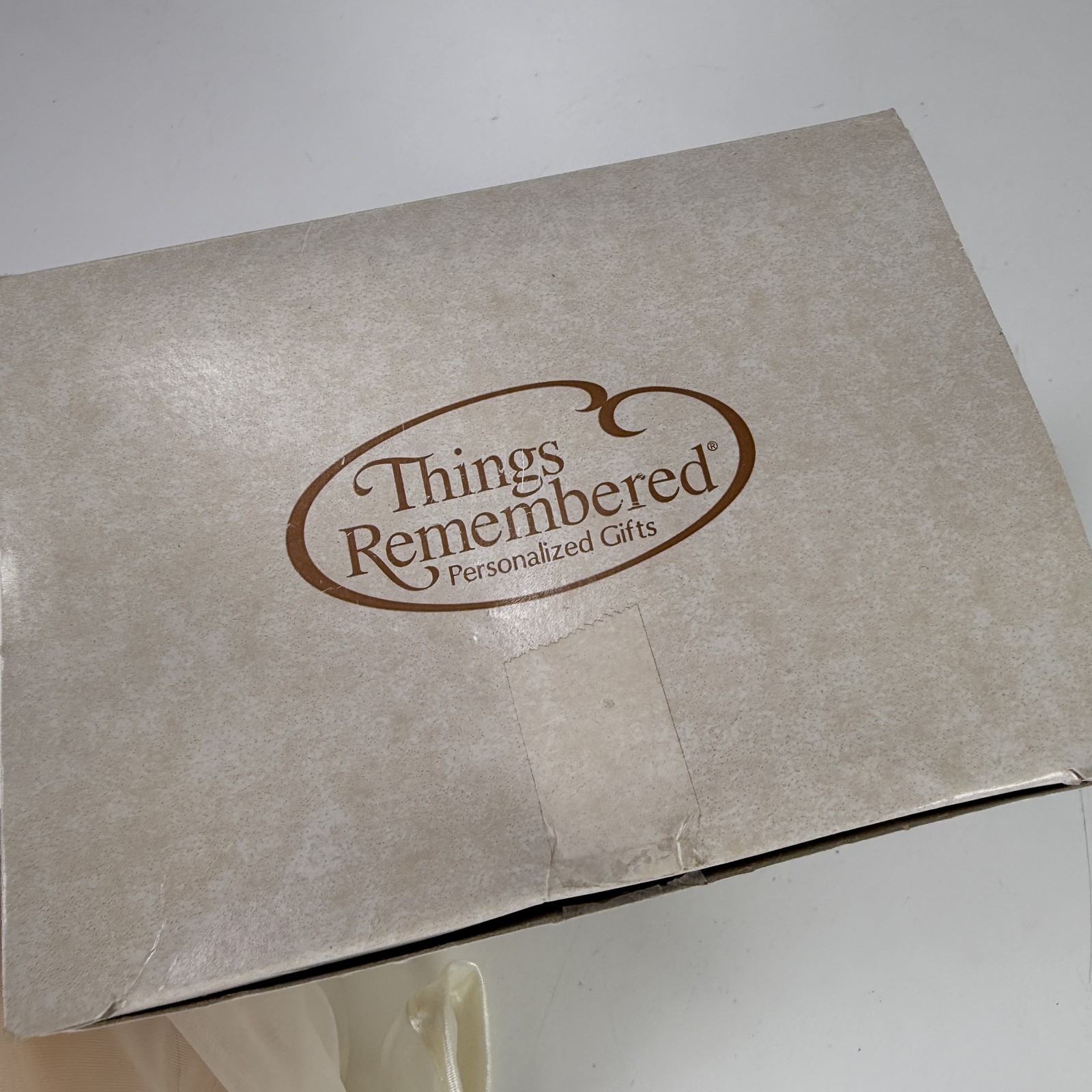 Things Remembered Vanilla Scented Pillar Candle with Pearl & Ribbon Decor NEW