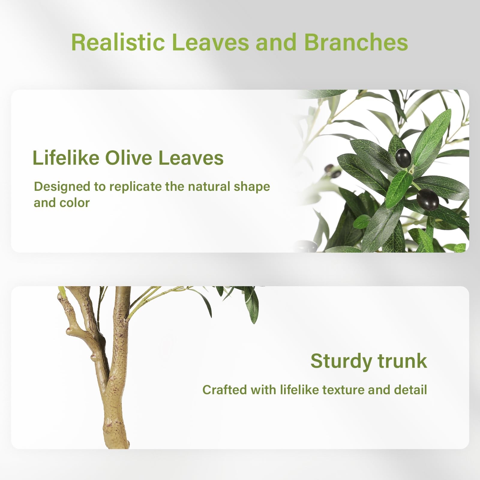 7ft Olive Trees Artificial Indoor – Tall Faux Olive Tree 7 feet (84″) with Po…