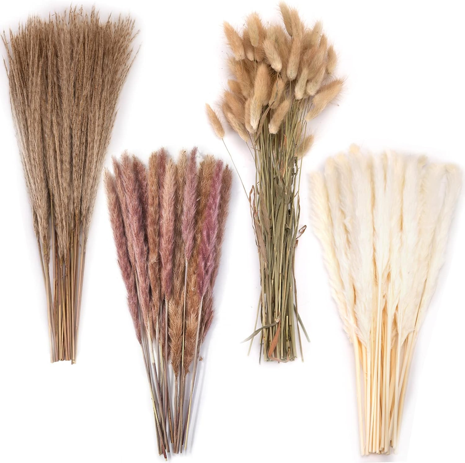 130PCS Pampas Grass Decor, 18 Inch Dried Pampas Grass Contains White Natural …