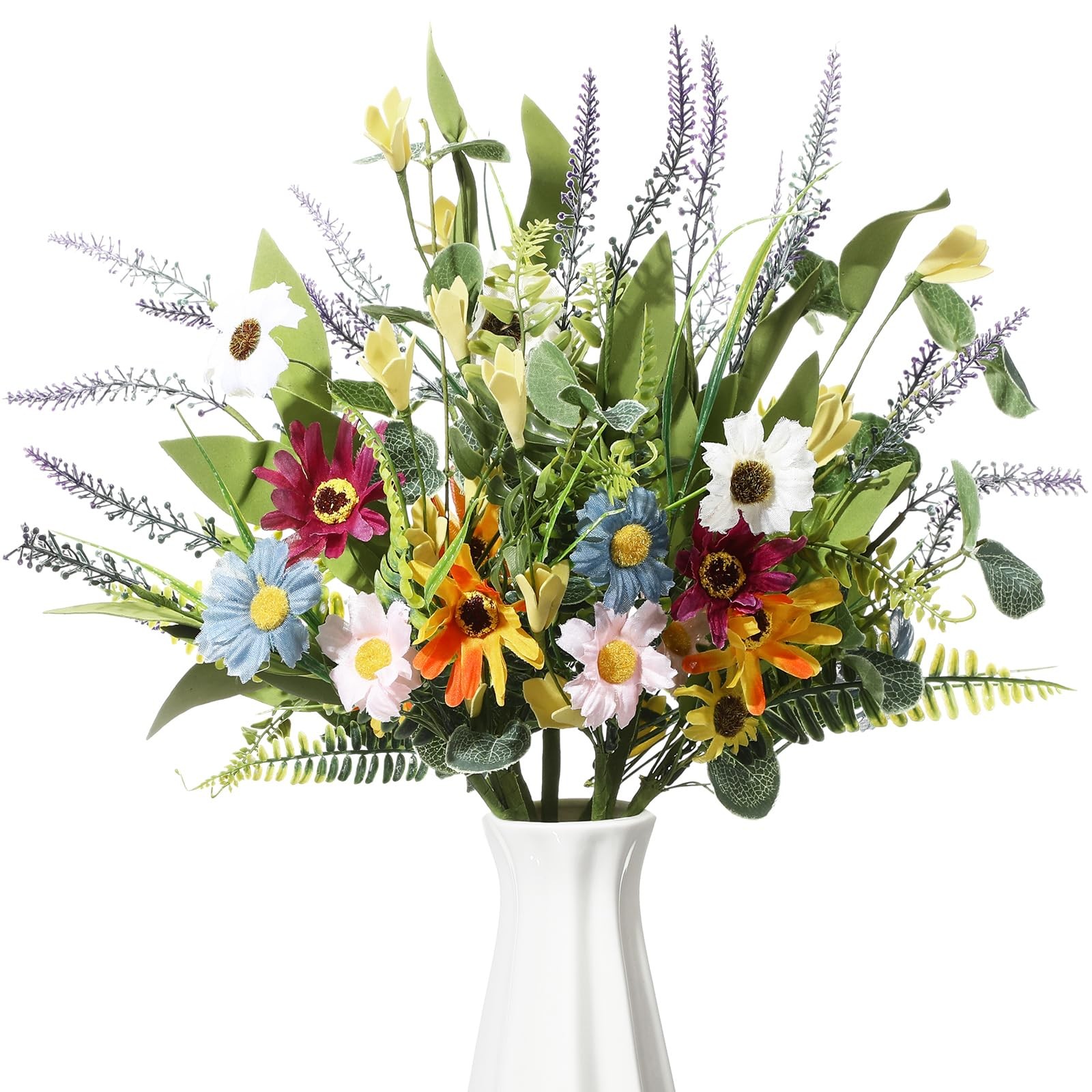 3 Bundles Artificial Flowers Fake Daisy Flowers Wildflowers Spring Wedding Bo…