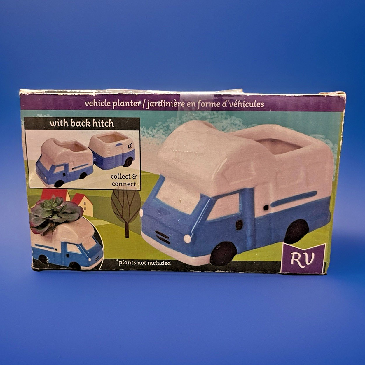 Vintage Style Ceramic Vehicle Planters RV Camper For Succulents Set of 3 NOS