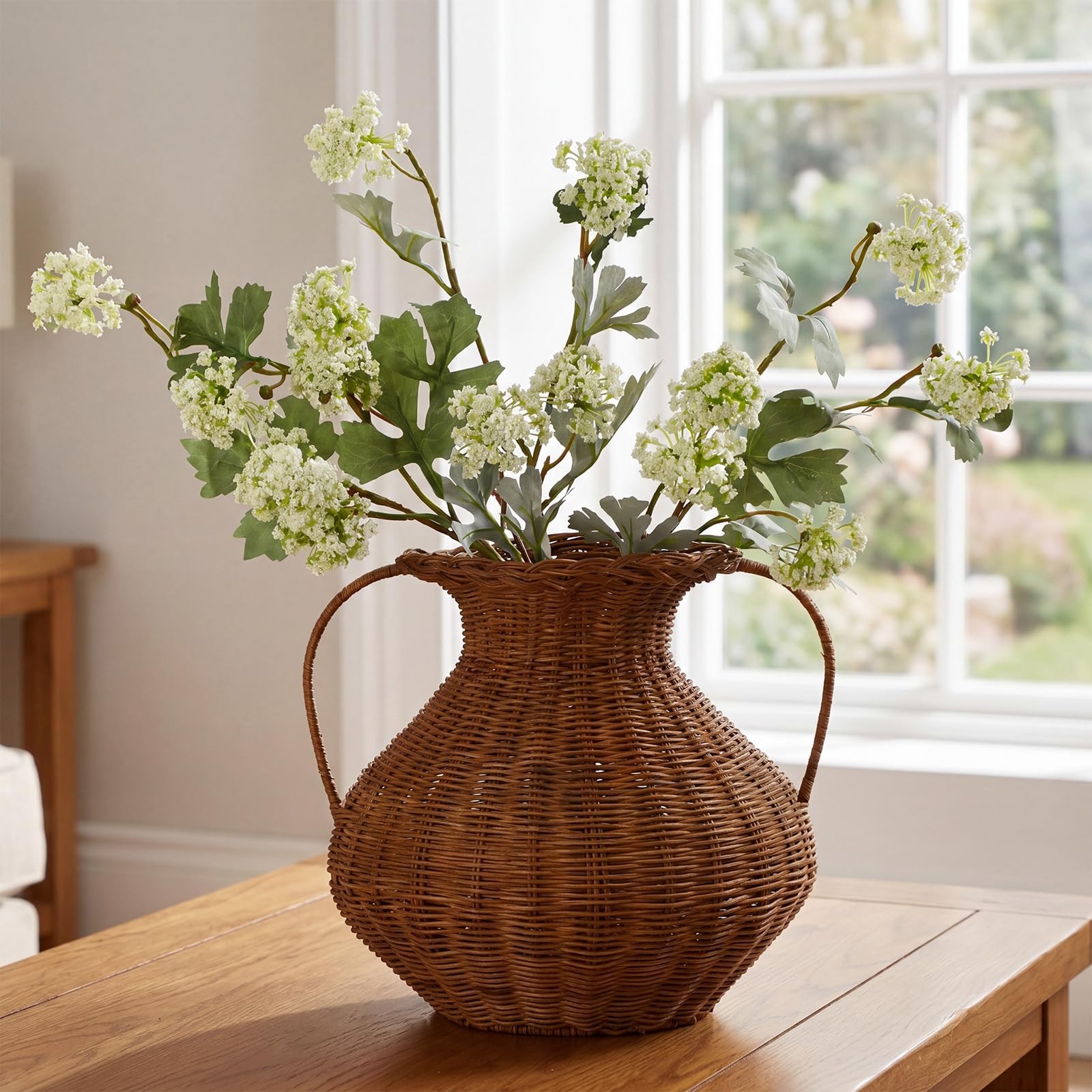 3 Pcs 25” Artificial Hydrangeas Flower for Vase White Faux Hydrangeas Plasti…