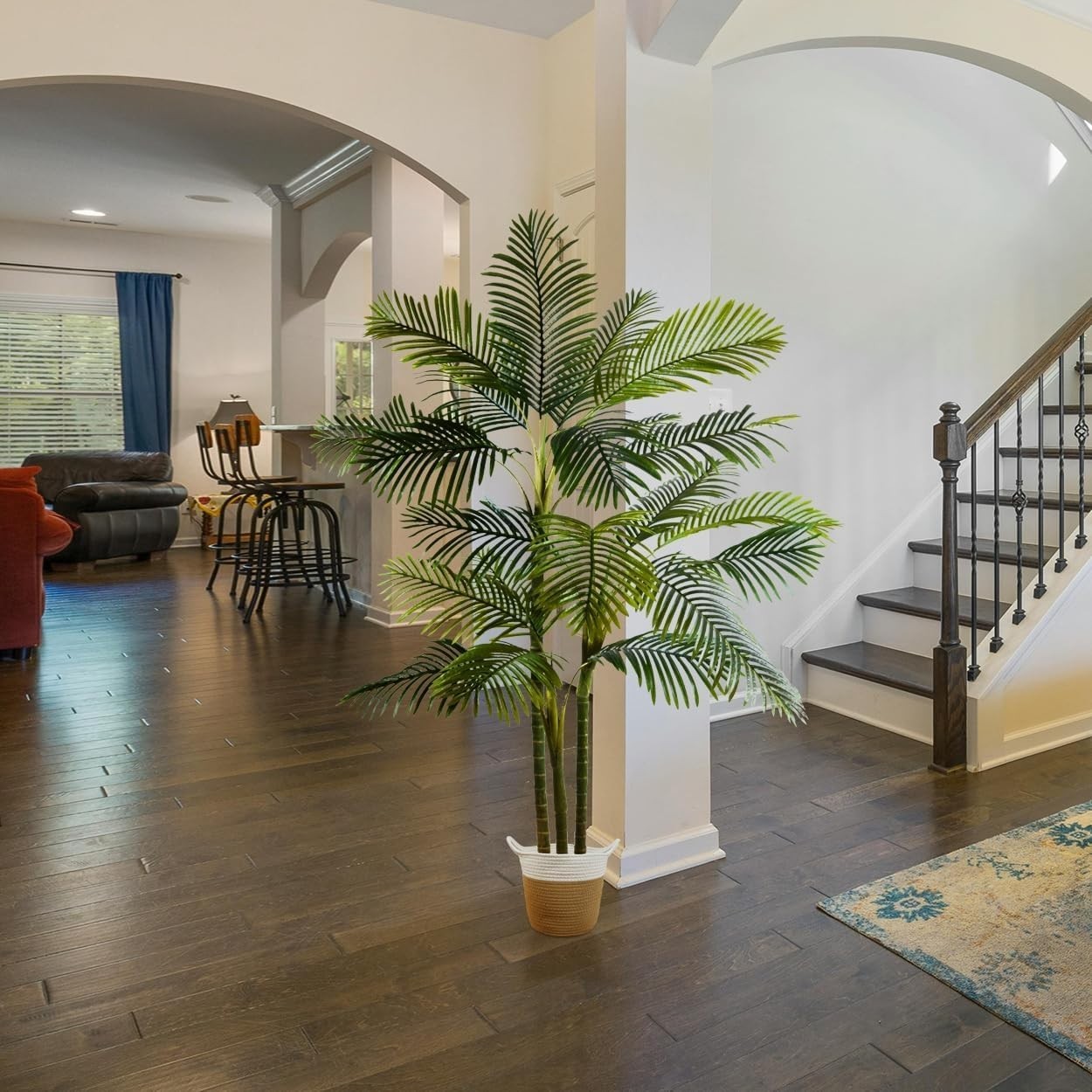 Artificial Palm Tree, 7ft Fake Areca Palm Plant with Basket, Large Faux Phoen…