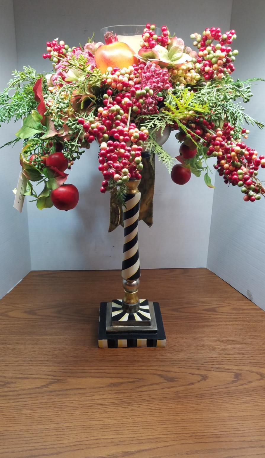 MacKenzie Childs 26″ Autumn Sunset Grand Candle Stand RARE