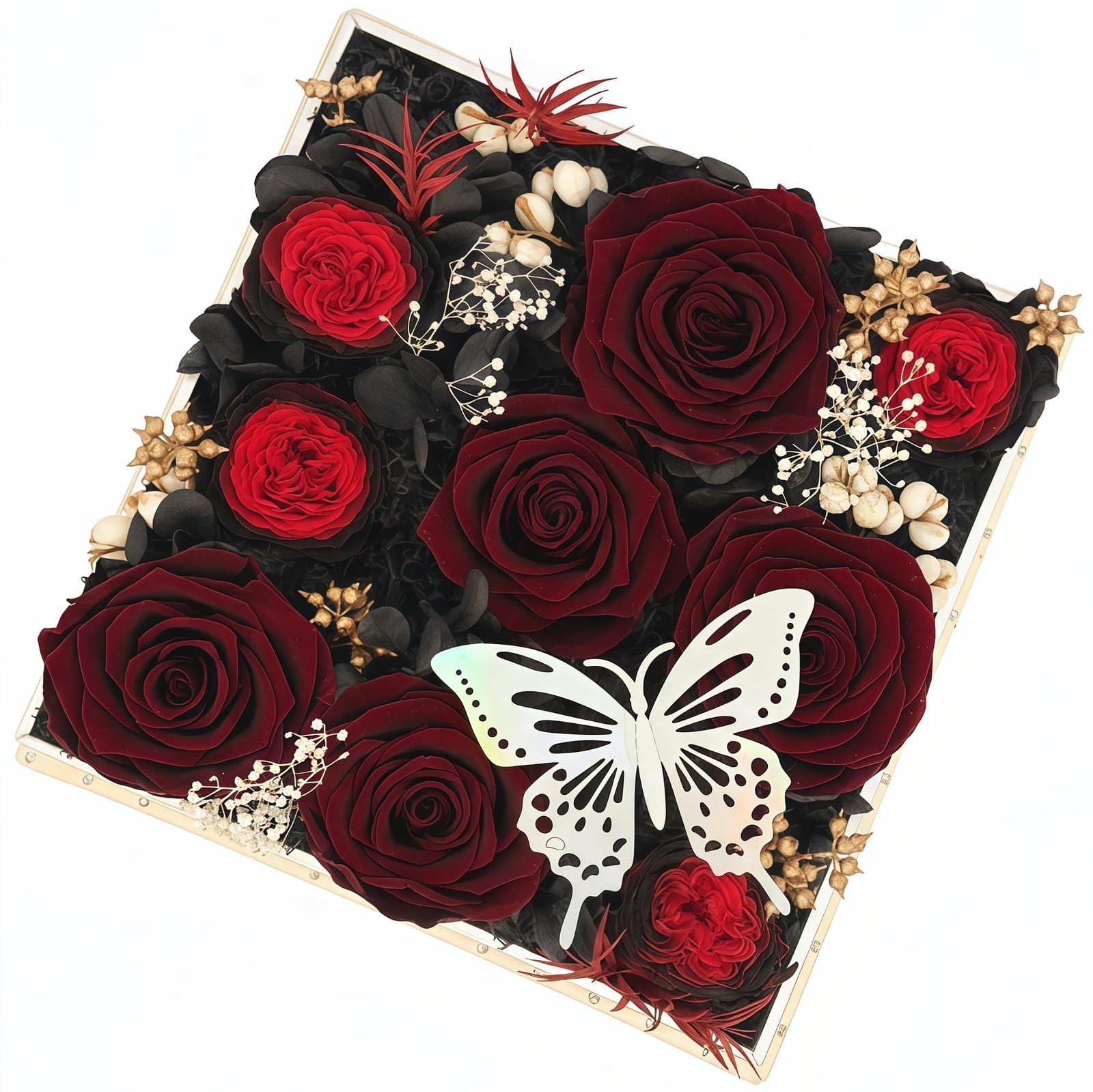 HipTree Preserved Burgundy Rose, Forever Eternal Real Austin Rose Gifts for W…