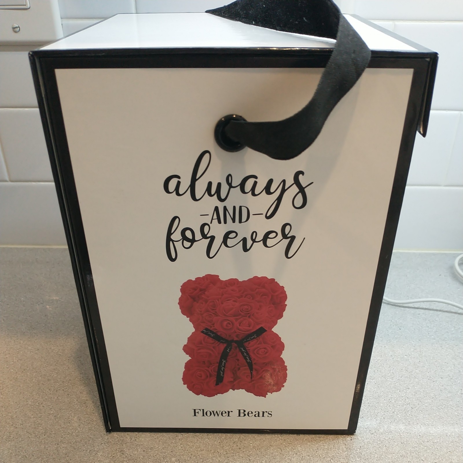 Always And Forever Flower TEDDY BEAR Handmade Foam Red Roses Love Valentine NEW