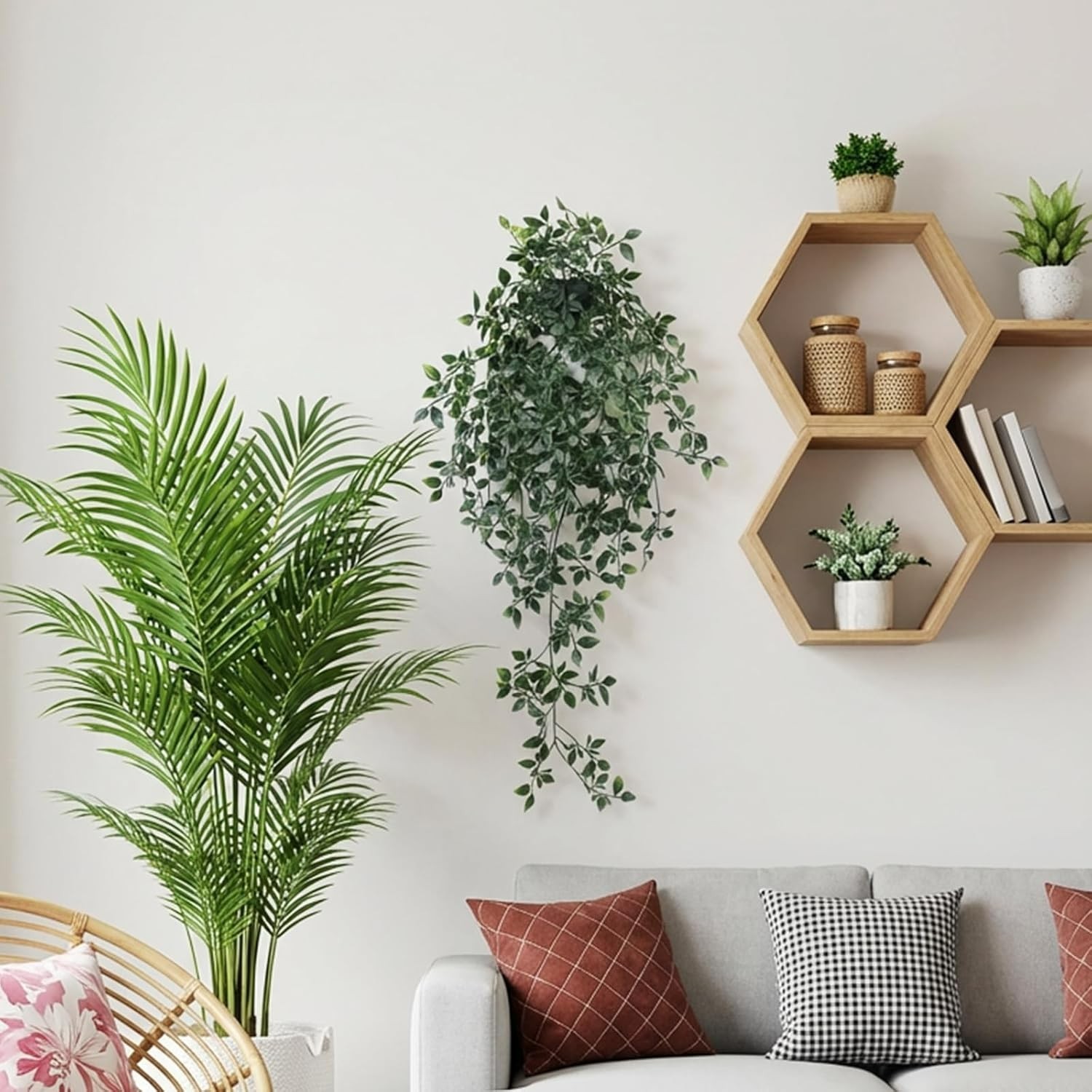 Space-Saving 28.7-in Artificial Hanging Plant – Perfect for Any Room Decor