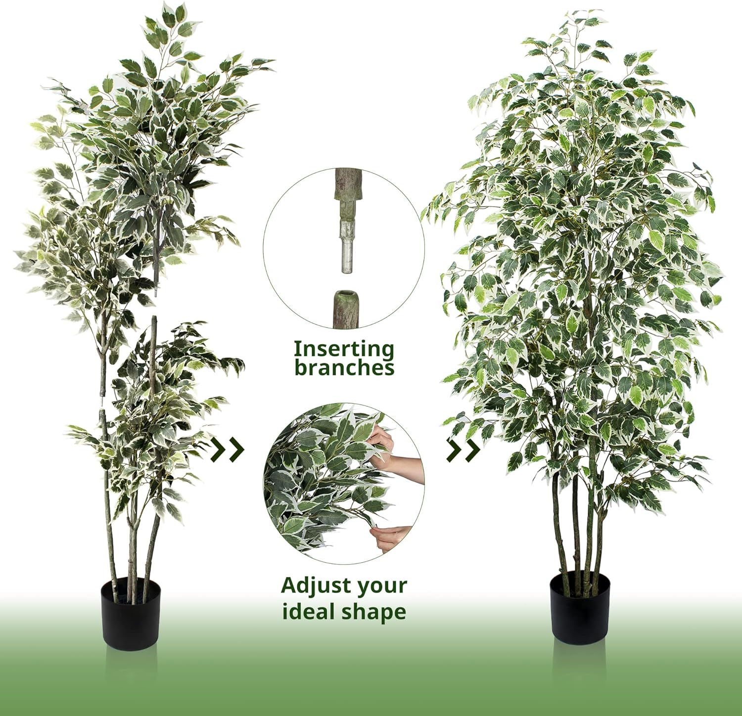 6Ft Artificial Ficus Tree – Lifelike Silk Plant for Home & Garden Decor
