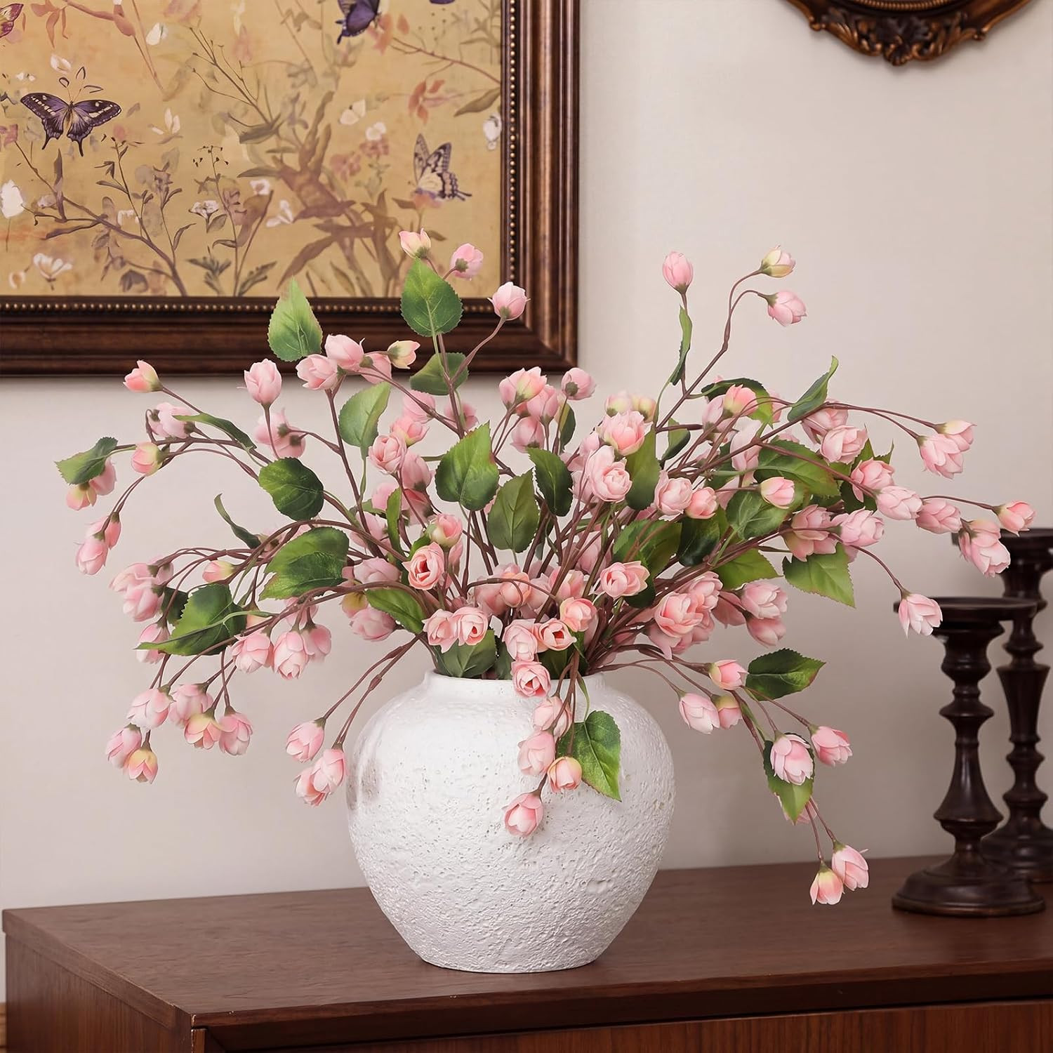 Pink 31.5″ Artificial Flower Stems – 5 Pcs Faux Hops for Home Decor & Centerpiec