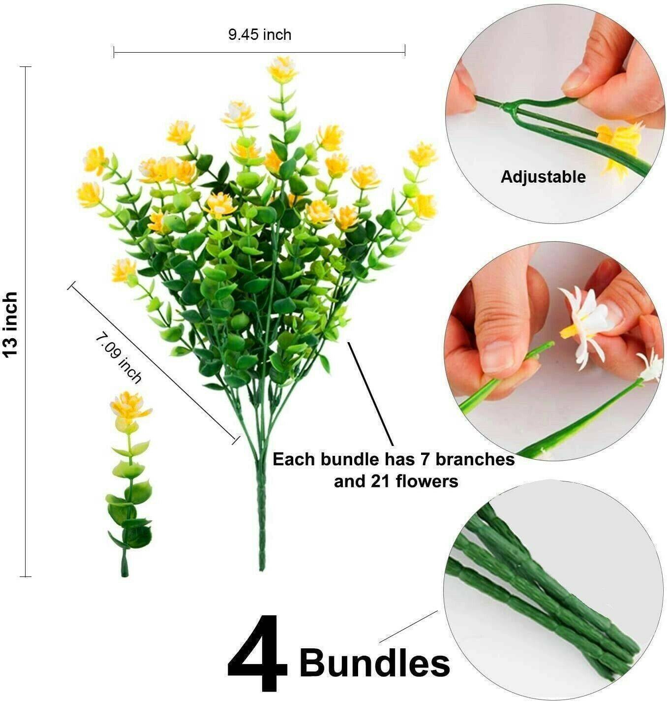 Lot Artificial Flowers Fake Plants Lavender Tulips Rose Violet Home Garden Decor