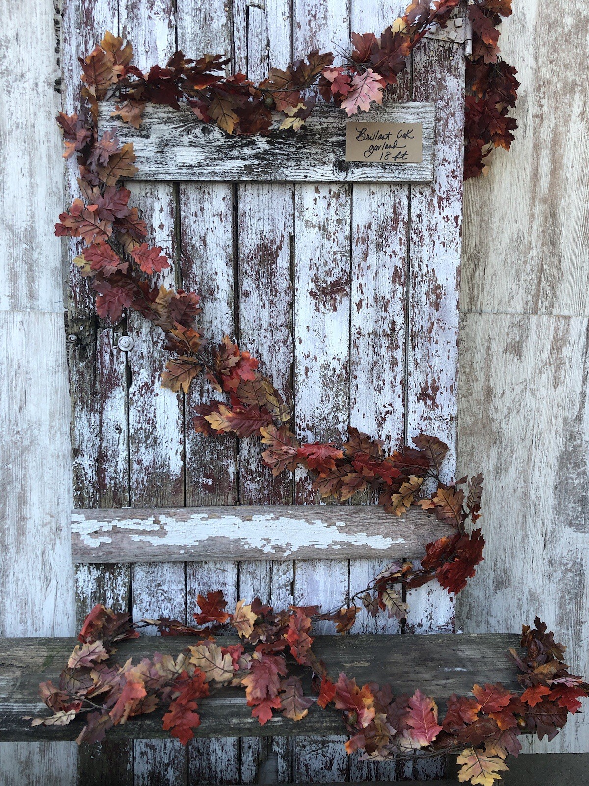 Brilliant Oak Fall Leaf Garland 18 FT Autumn Artificial Fall Leaves Wedding