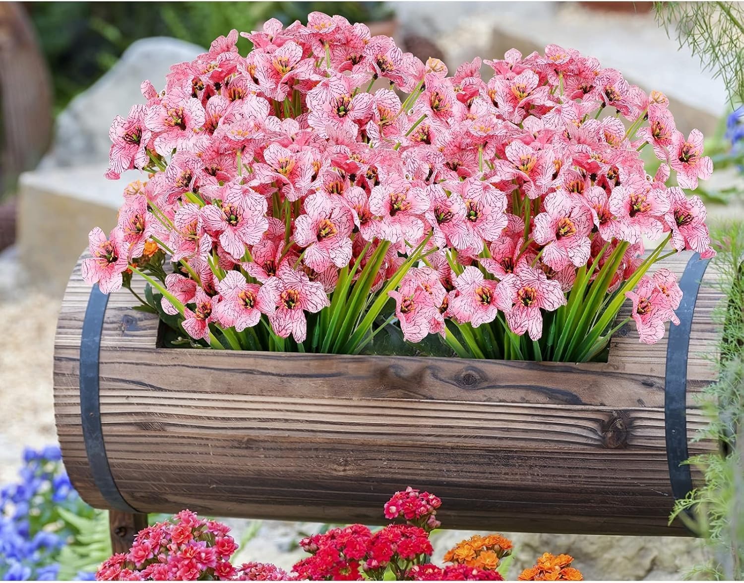 Faux Flowers Bundle Set – 20 UV Resistant Pink Arrangements for Every Occasion