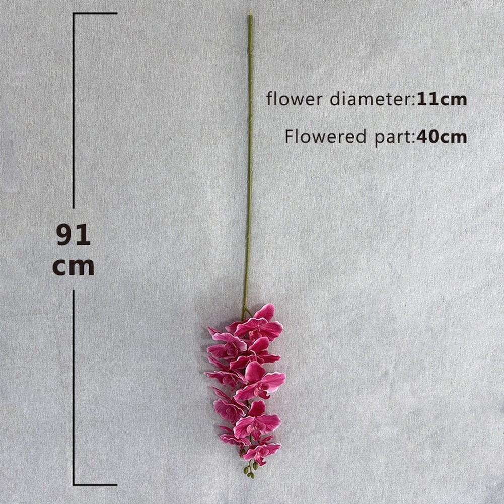 Silk Matte Phalaenopsis 9 Head Artificial Flowers for Foyer Table Decor