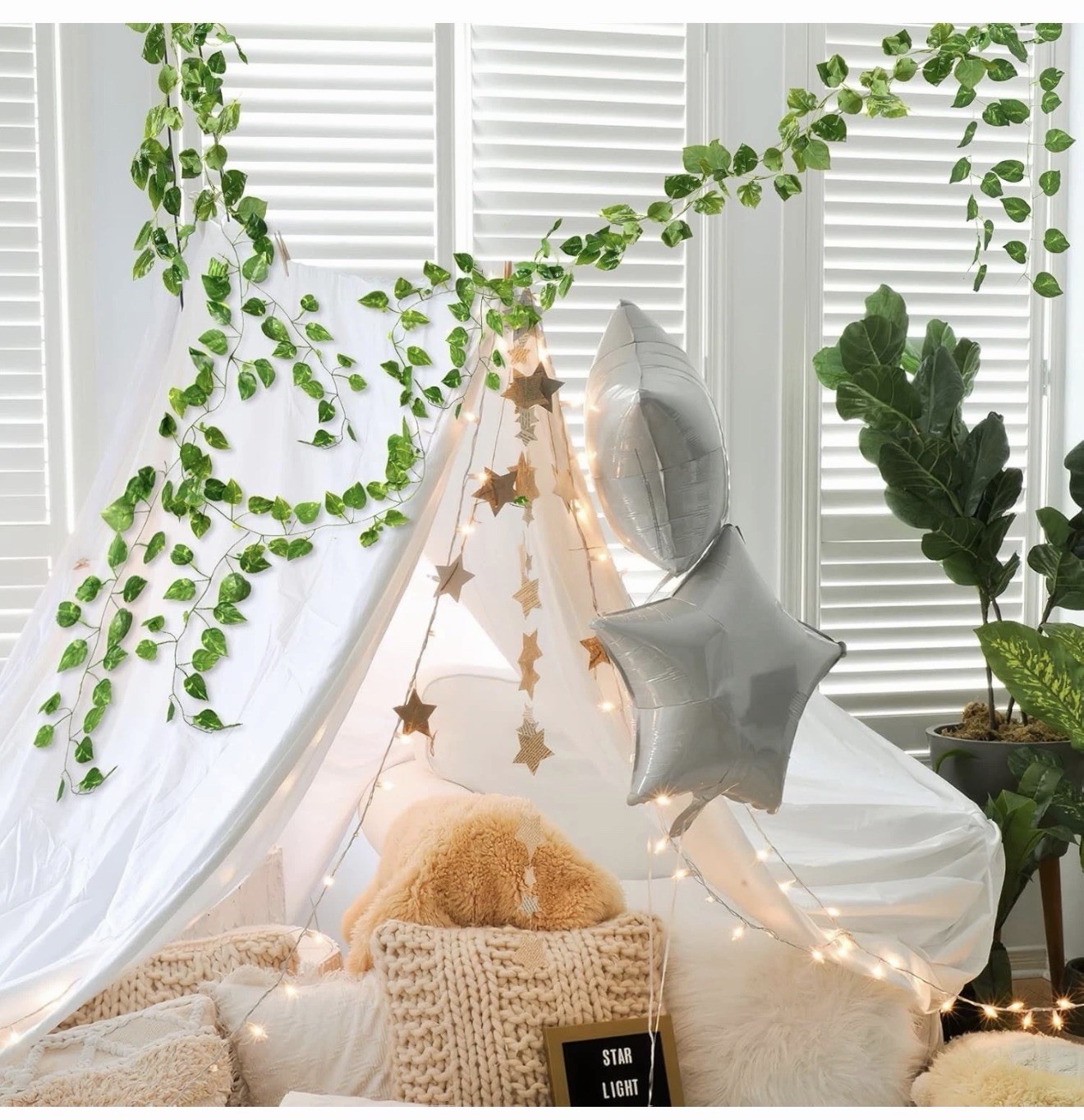 14 Pack 98Ft Artificial Ivy Garland, Fake Vines UV Resistant Greenery Leaves Fak