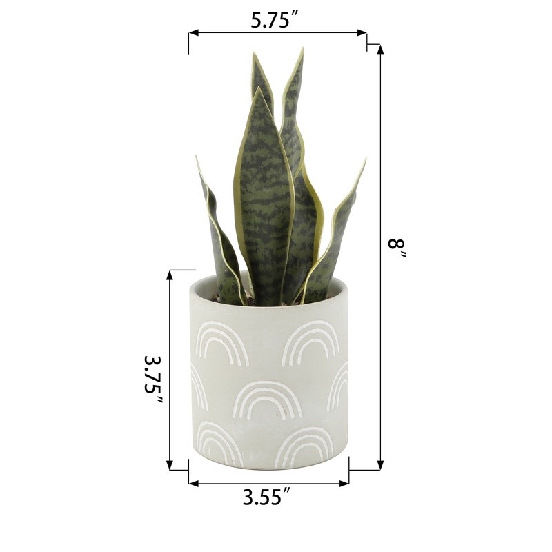Tabletop Artificial Snake Plant in Rainbow Print Terracotta Pot Indoor Decor New
