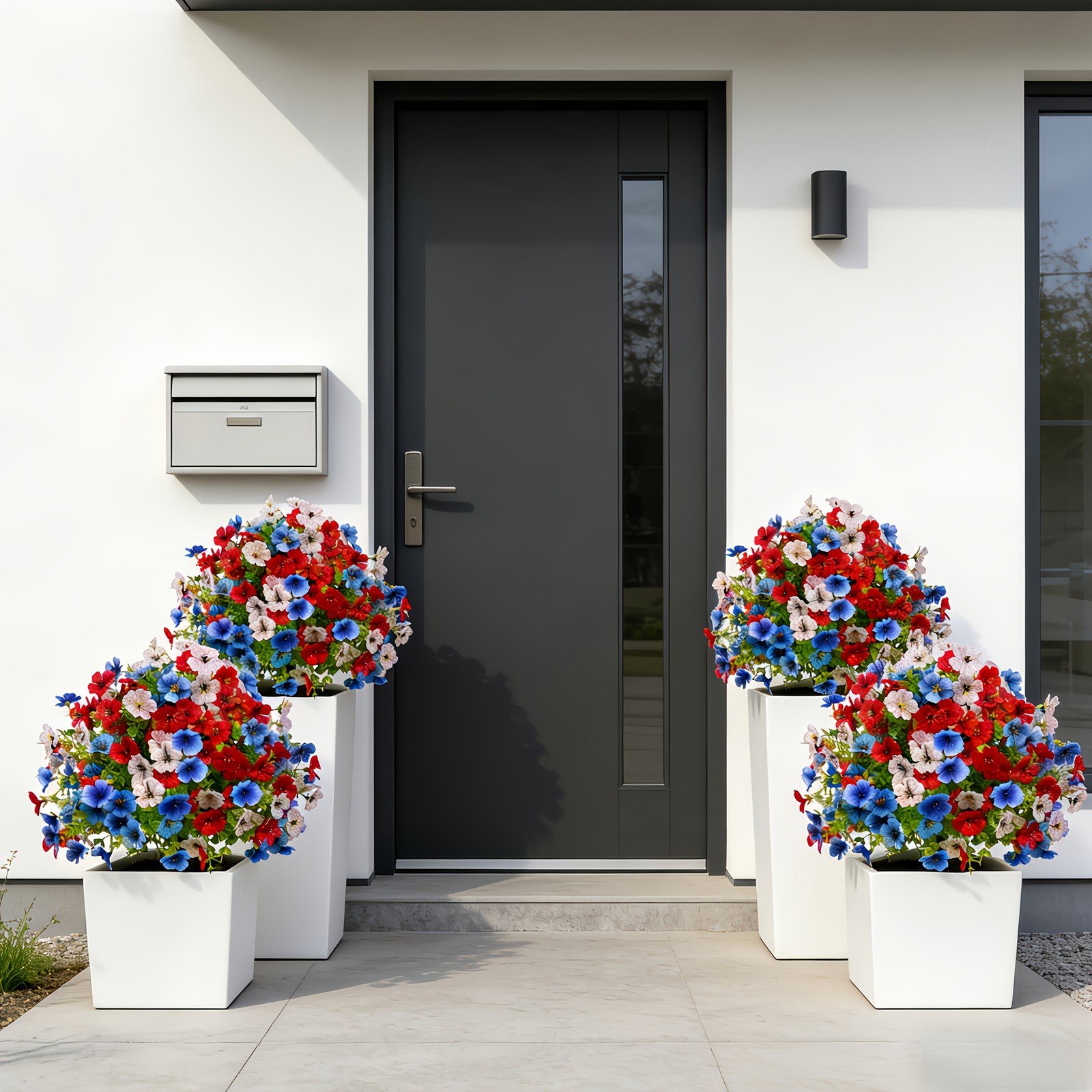 2pcs Independence Day Patriotic Artificial Flowers Outdoor Cemetery Yard Decor