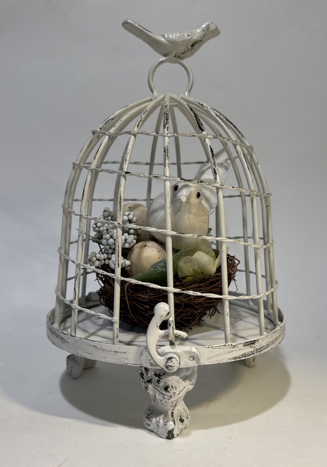 9″ Shabby Chic Decorative Birdcage Removable Nest Bird Display Farmhouse Decor