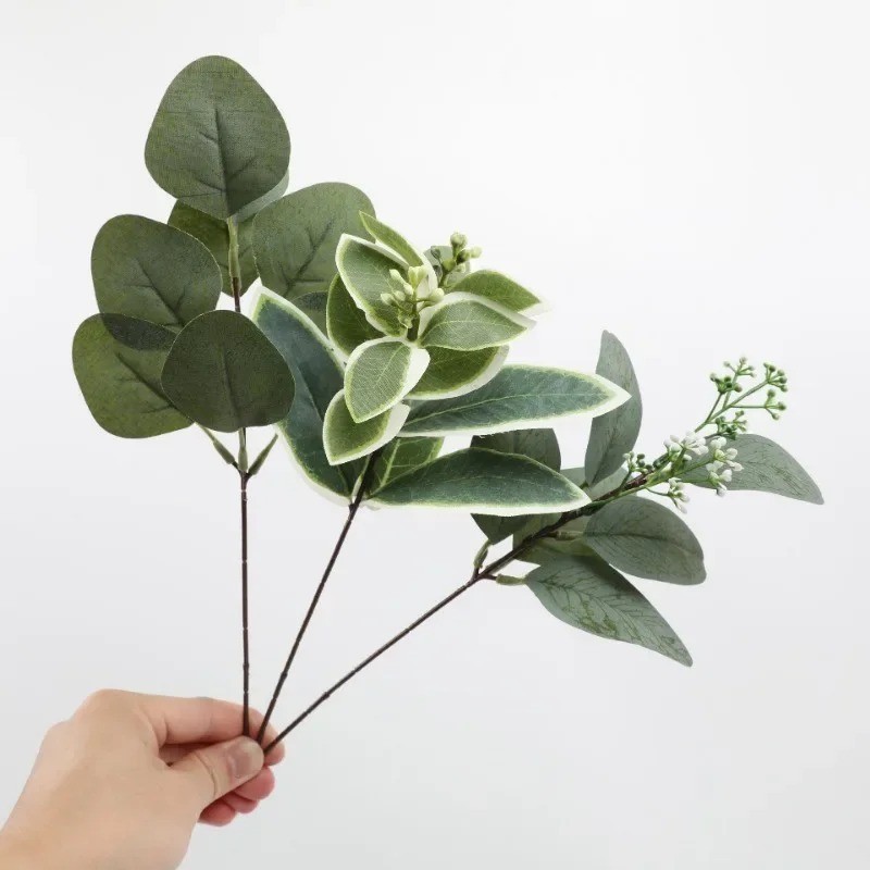 Artificial Eucalyptus Leaf Branch Fake Green Plant Wedding Home Decor