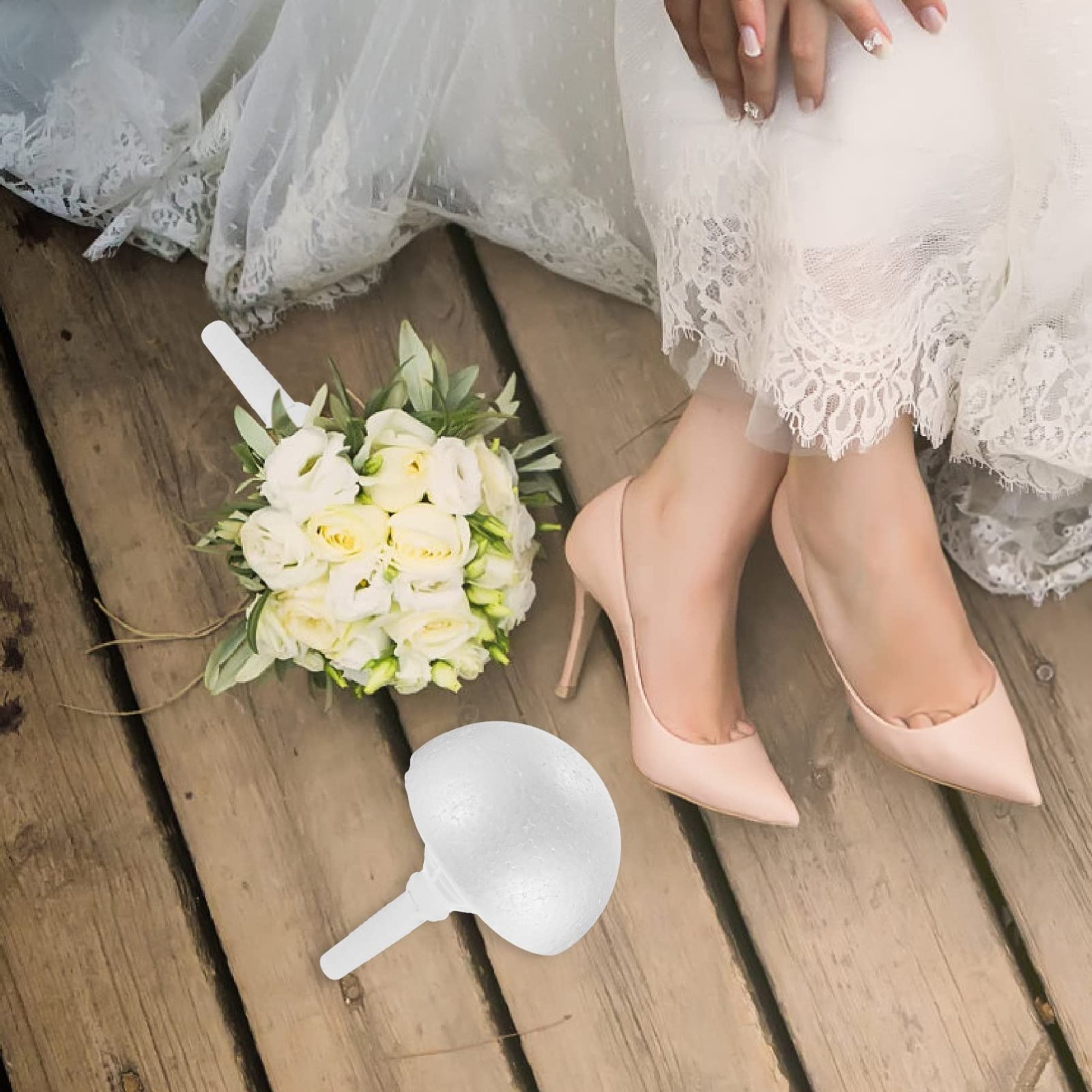 2Sets Foam Bouquet Holder Wedding Bouquet Holder Foam Floral Bridal Handle Bo…