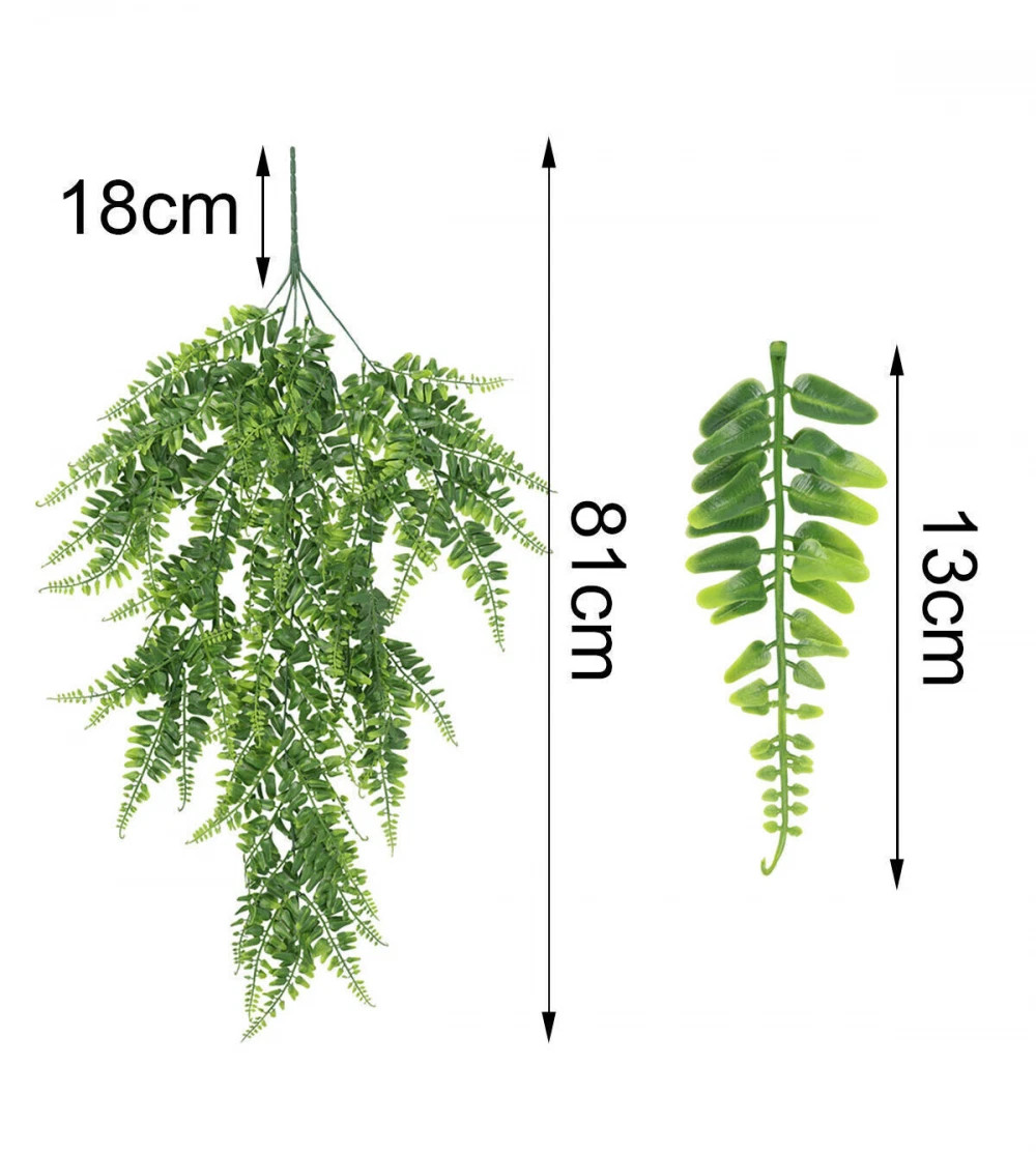4Pcs Artificial Boston Fern Plant Fake Hanging Trailing Foliage Vine Home Decor