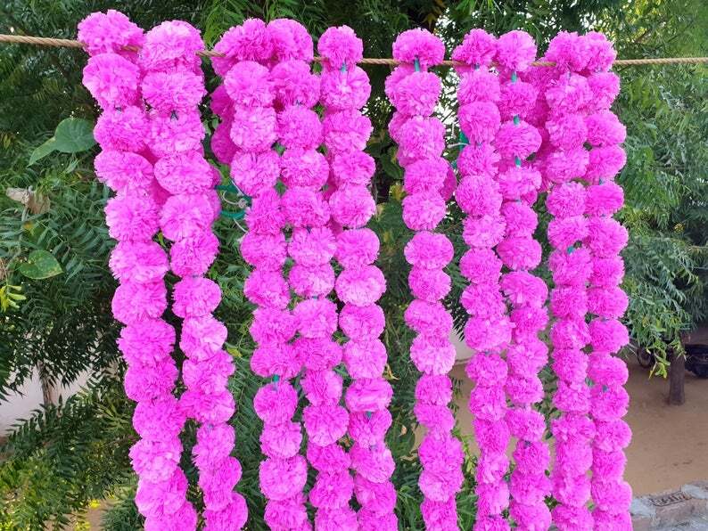 Indian Artificial Vine Flower parties Festive Decor Pink Garlands