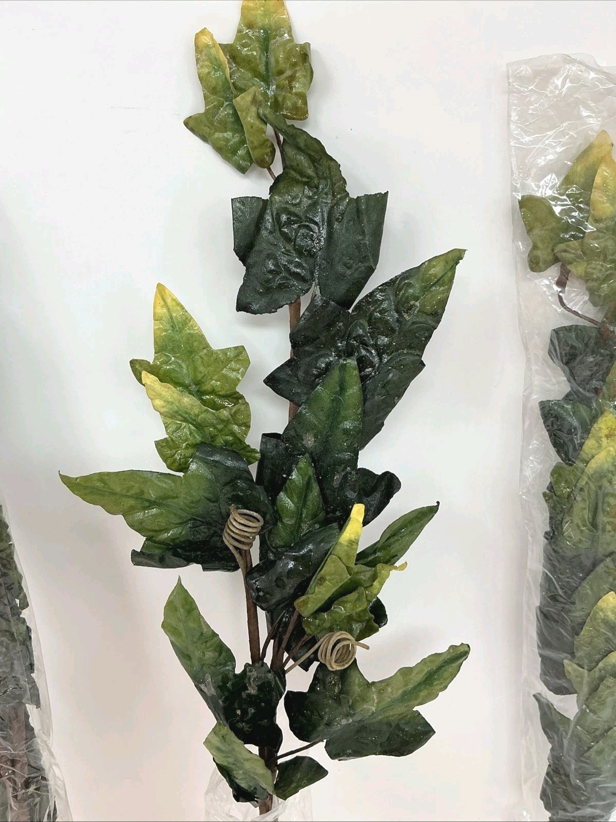 Green Leafy Branch Floral Pick 22” Long 3 Picks Basket Vase Filler NOS